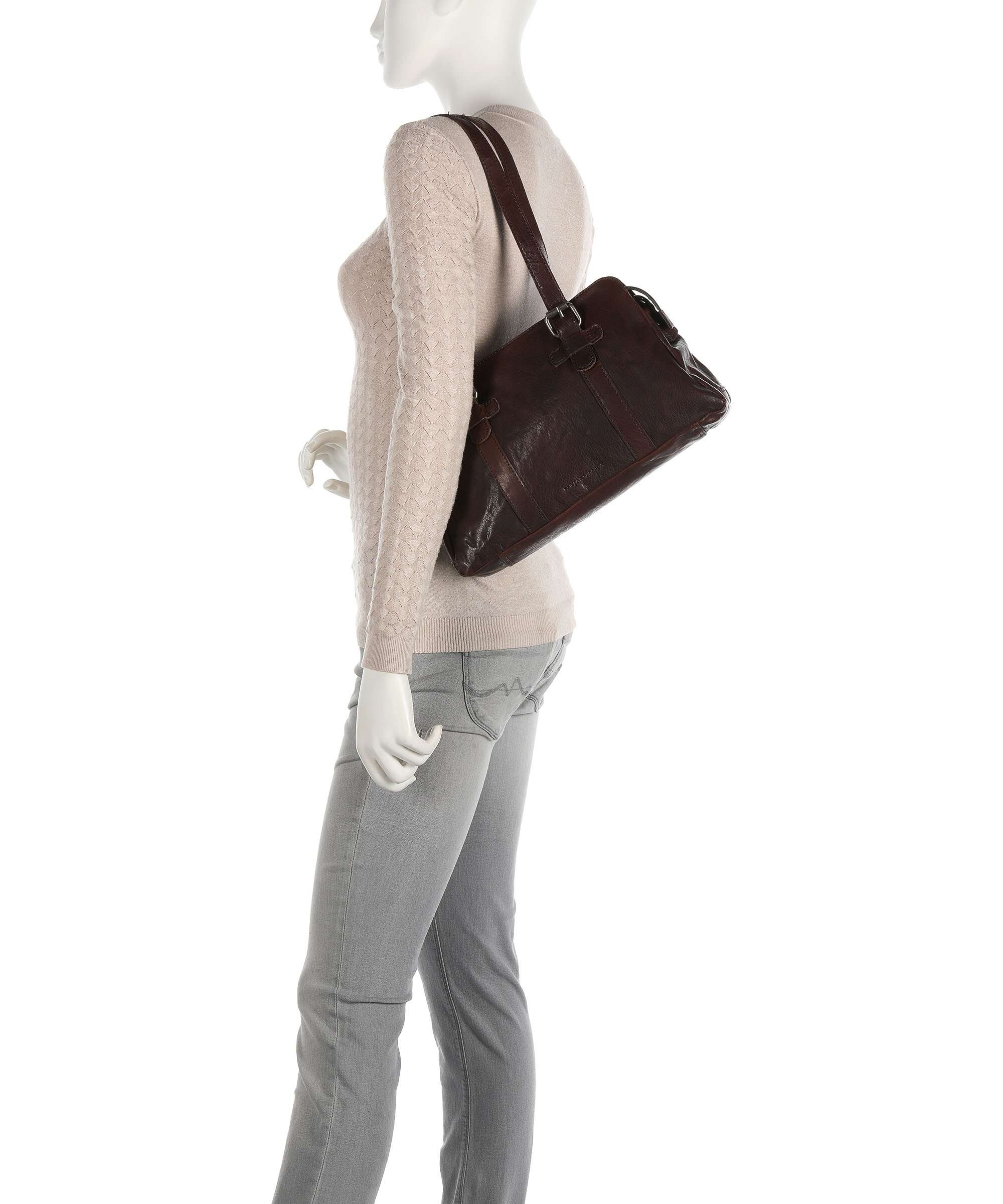 Spikes & Sparrow Bronco Schoudertas dark brown - Image 3