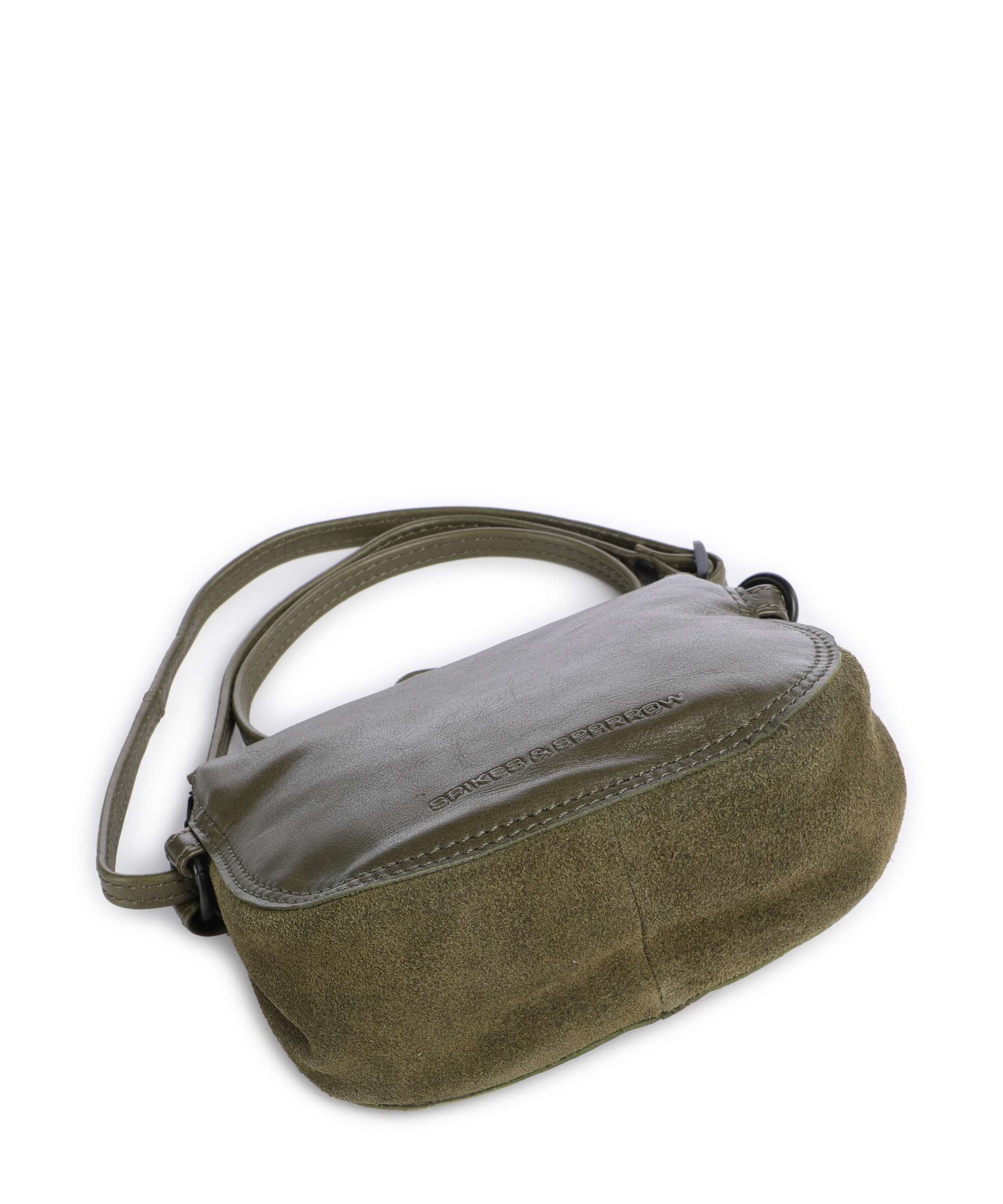 Spikes & Sparrow Suede Mix Delaine Crossbody tas green - Image 4