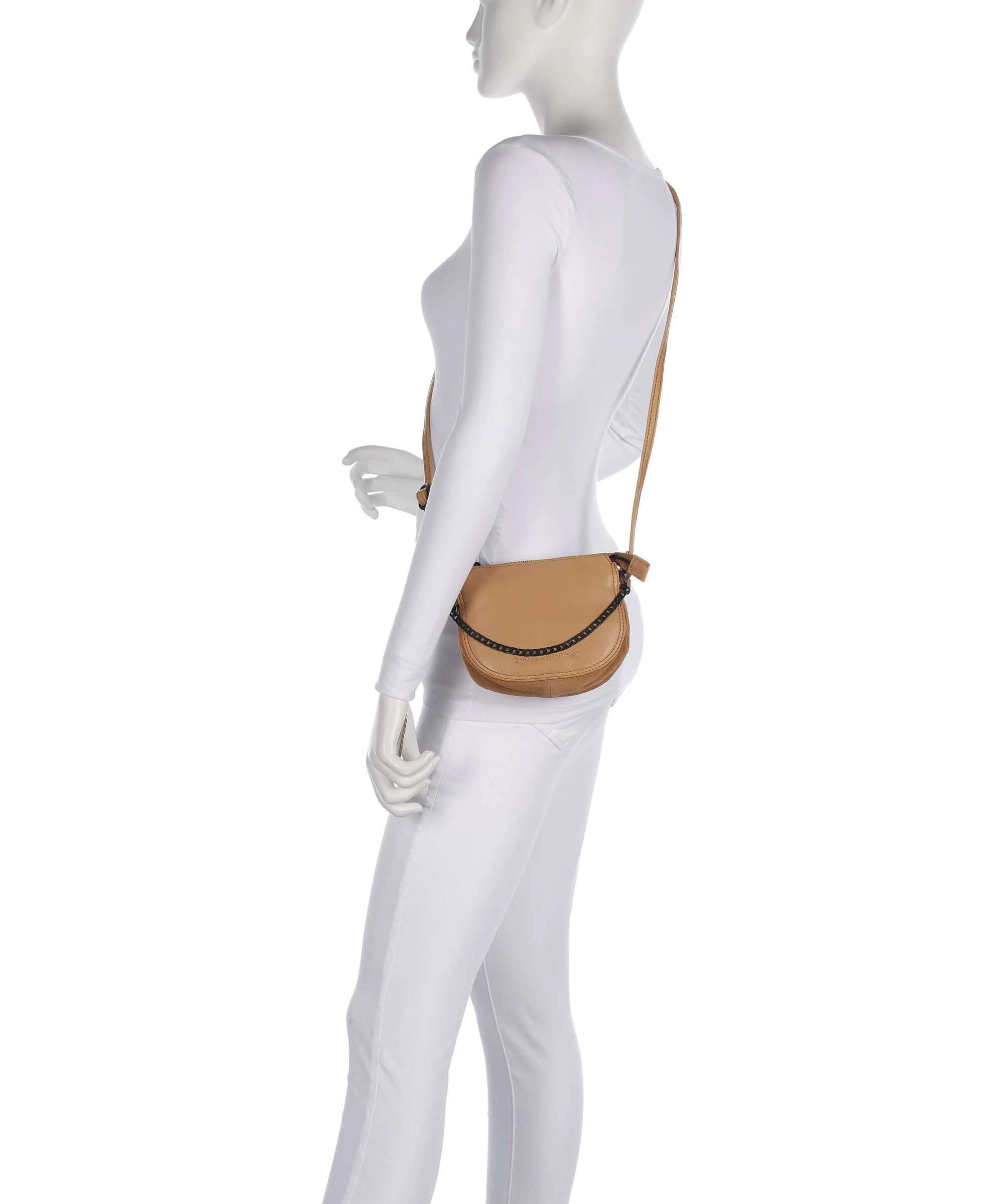 Spikes & Sparrow Suede Mix Delaine Crossbody tas camel - Image 3