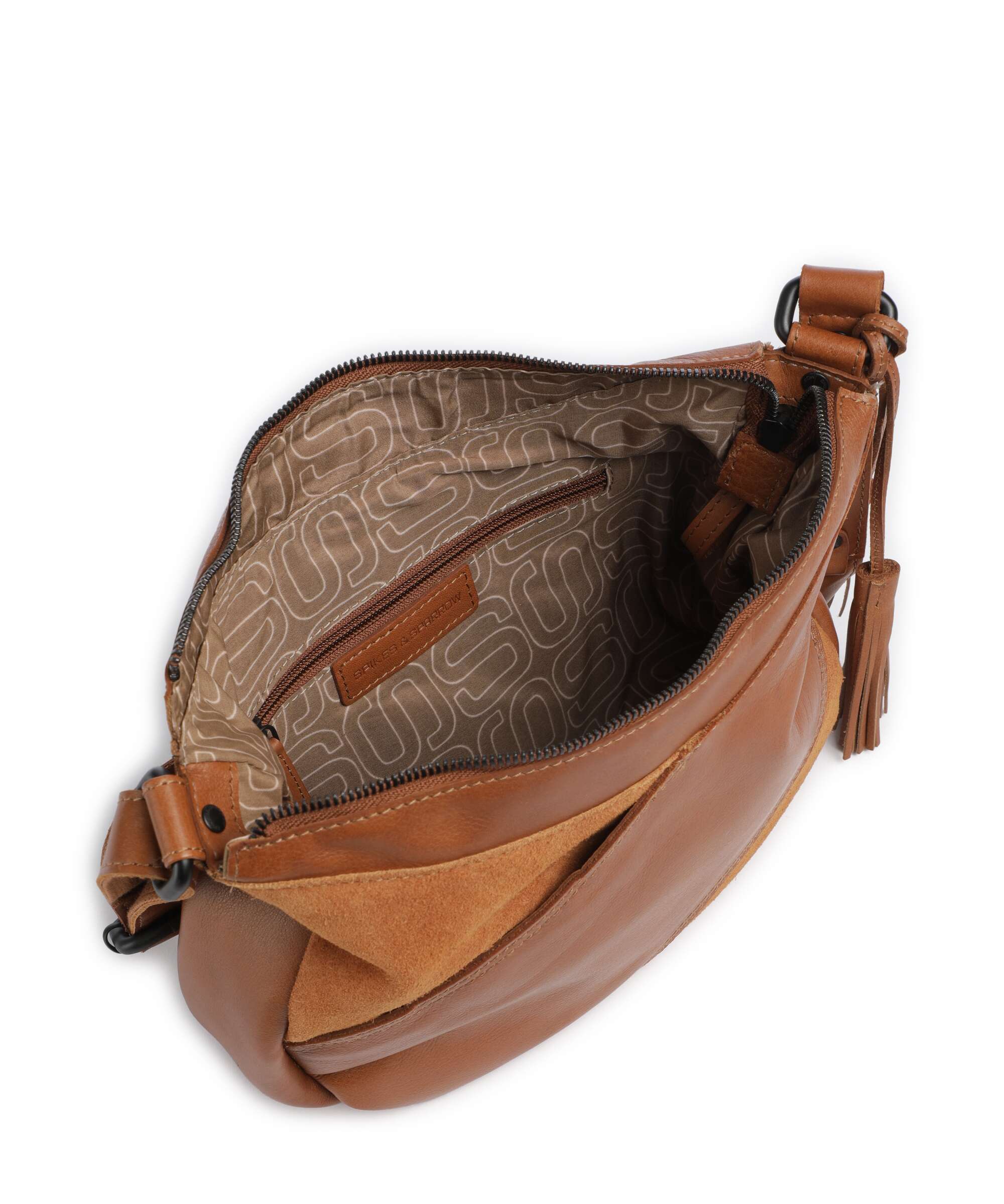Spikes & Sparrow Suede Mix Lorain Crossbody tas brandy - Image 5