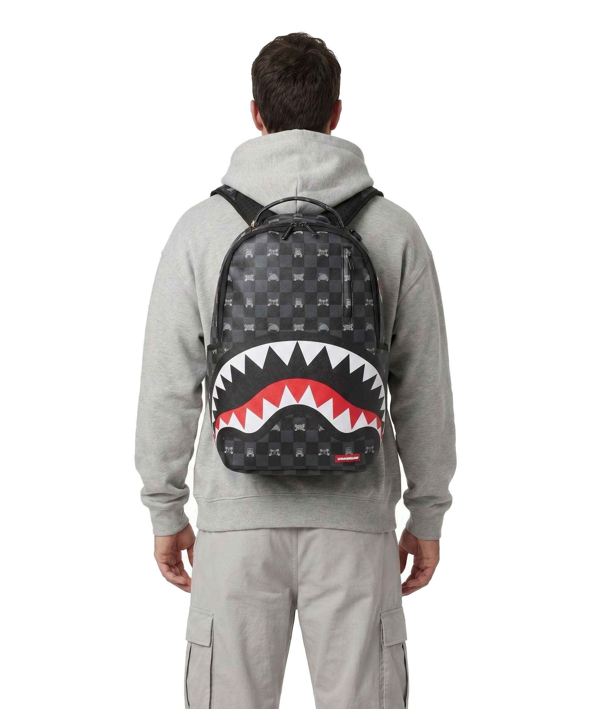 Sprayground Gray Peeking Character Check Rugzak black - Image 3