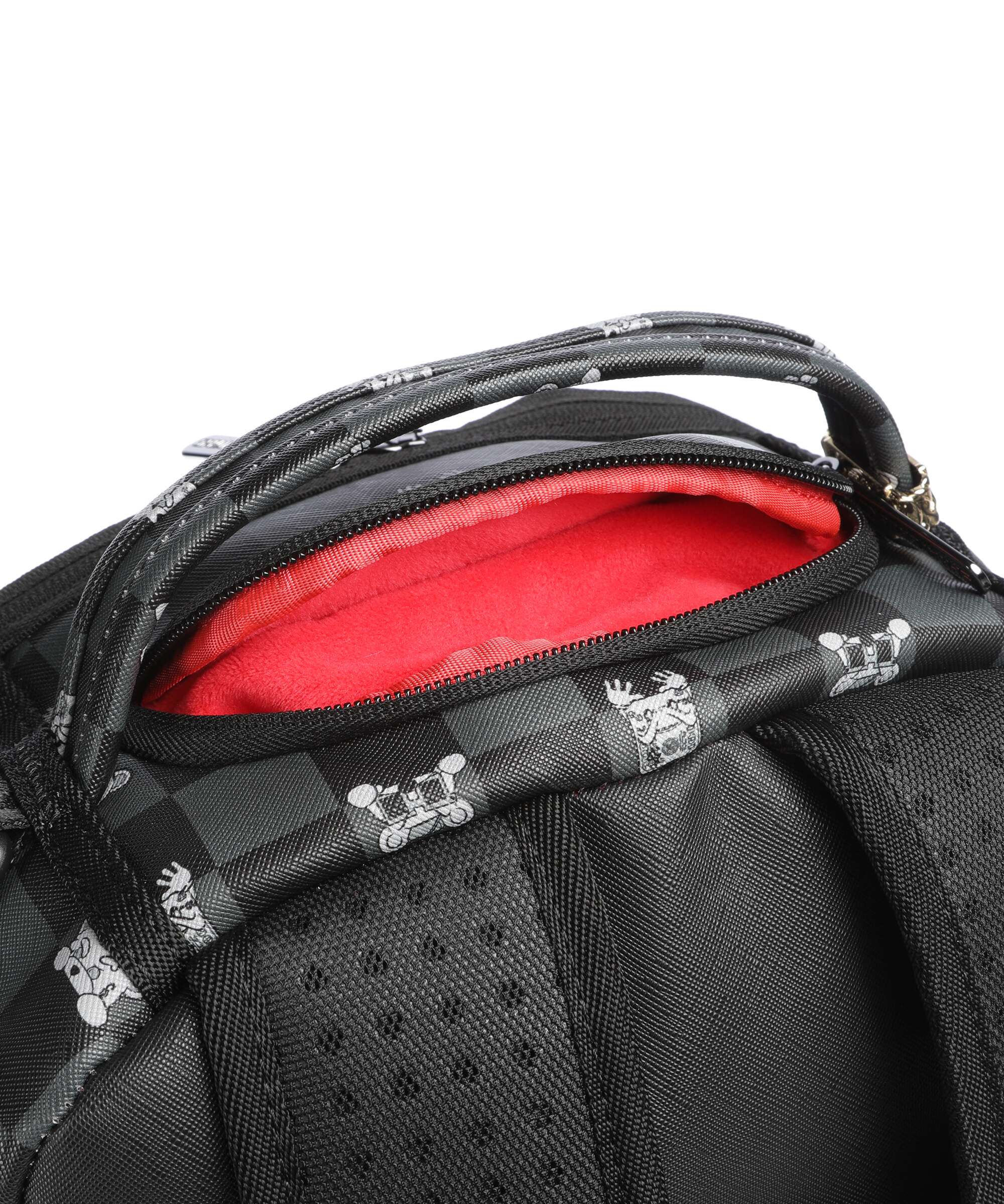 Sprayground Gray Peeking Character Check Rugzak black - Image 4