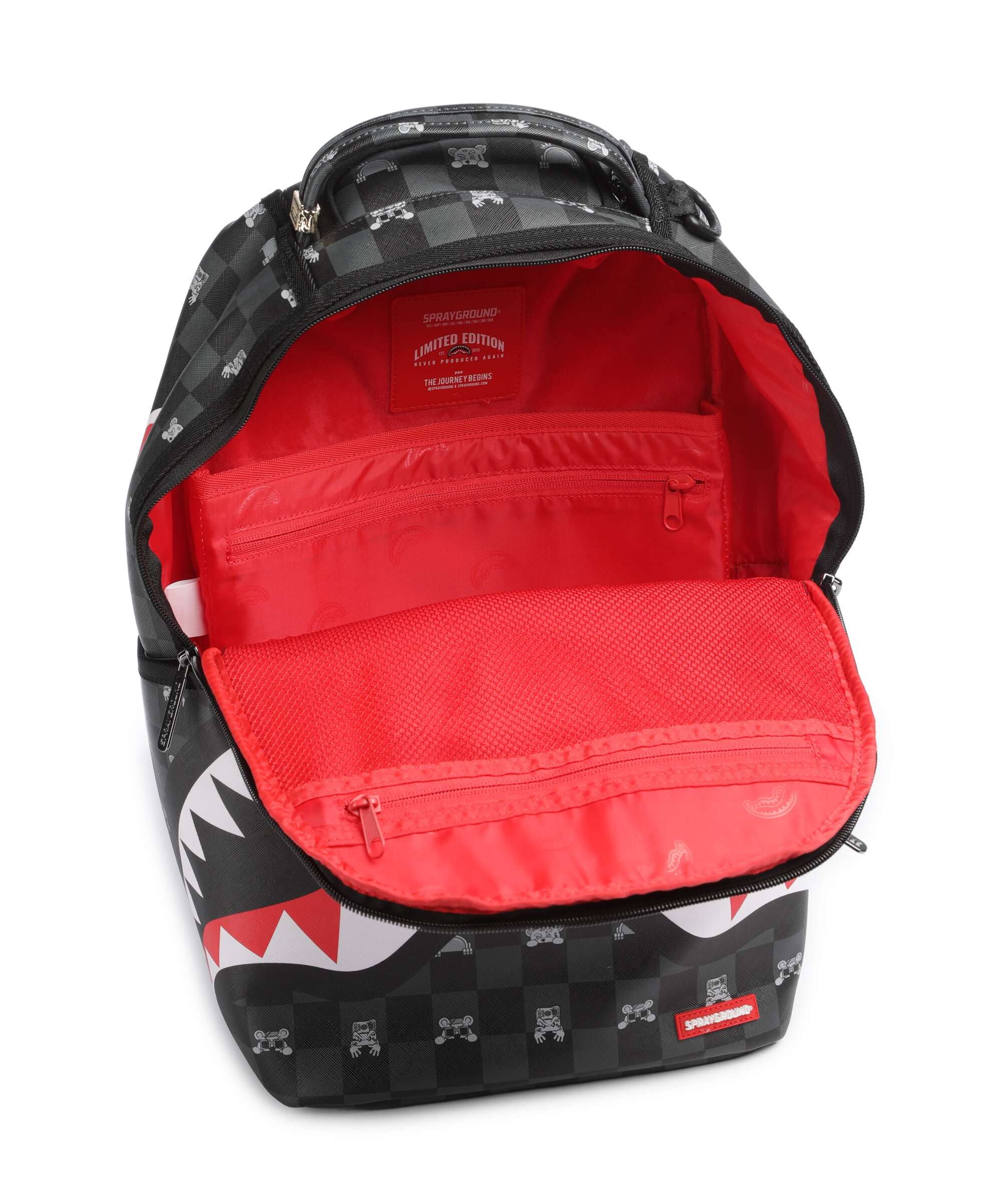 Sprayground Gray Peeking Character Check Rugzak black - Image 5