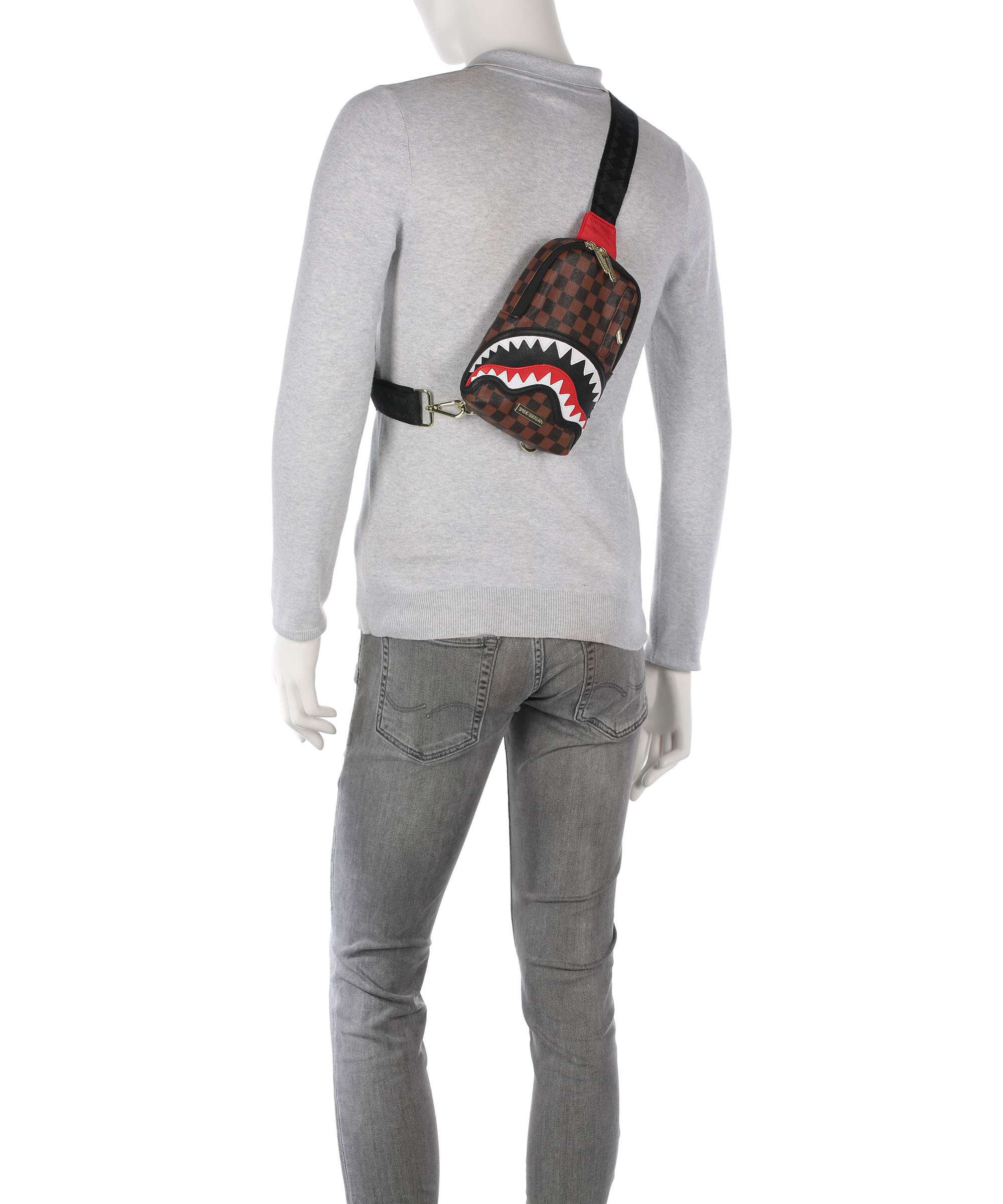Sprayground Sawtooth Sharks in Paris Sling rugzak brown - Image 4