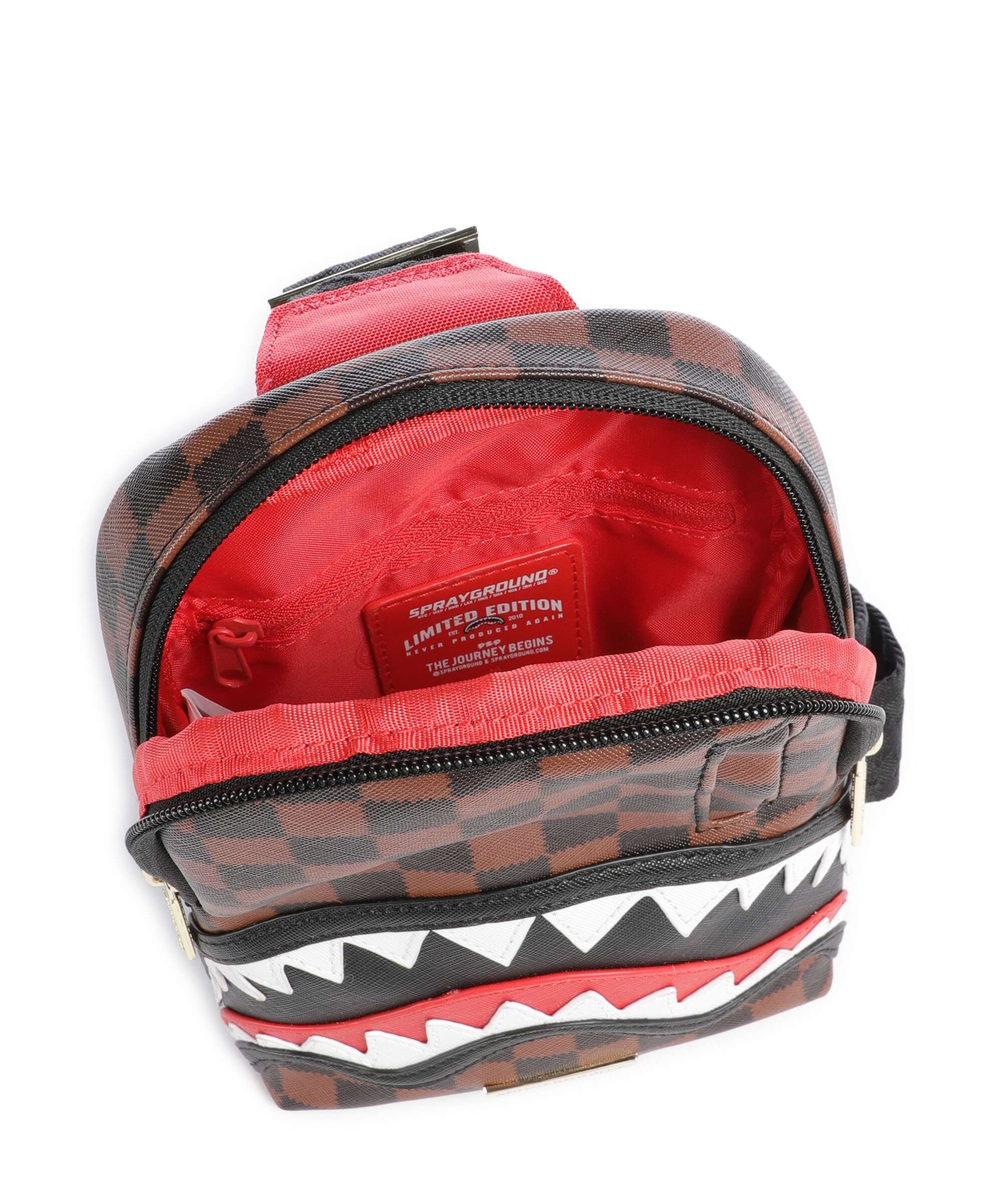 Sprayground Sawtooth Sharks in Paris Sling rugzak brown - Image 6