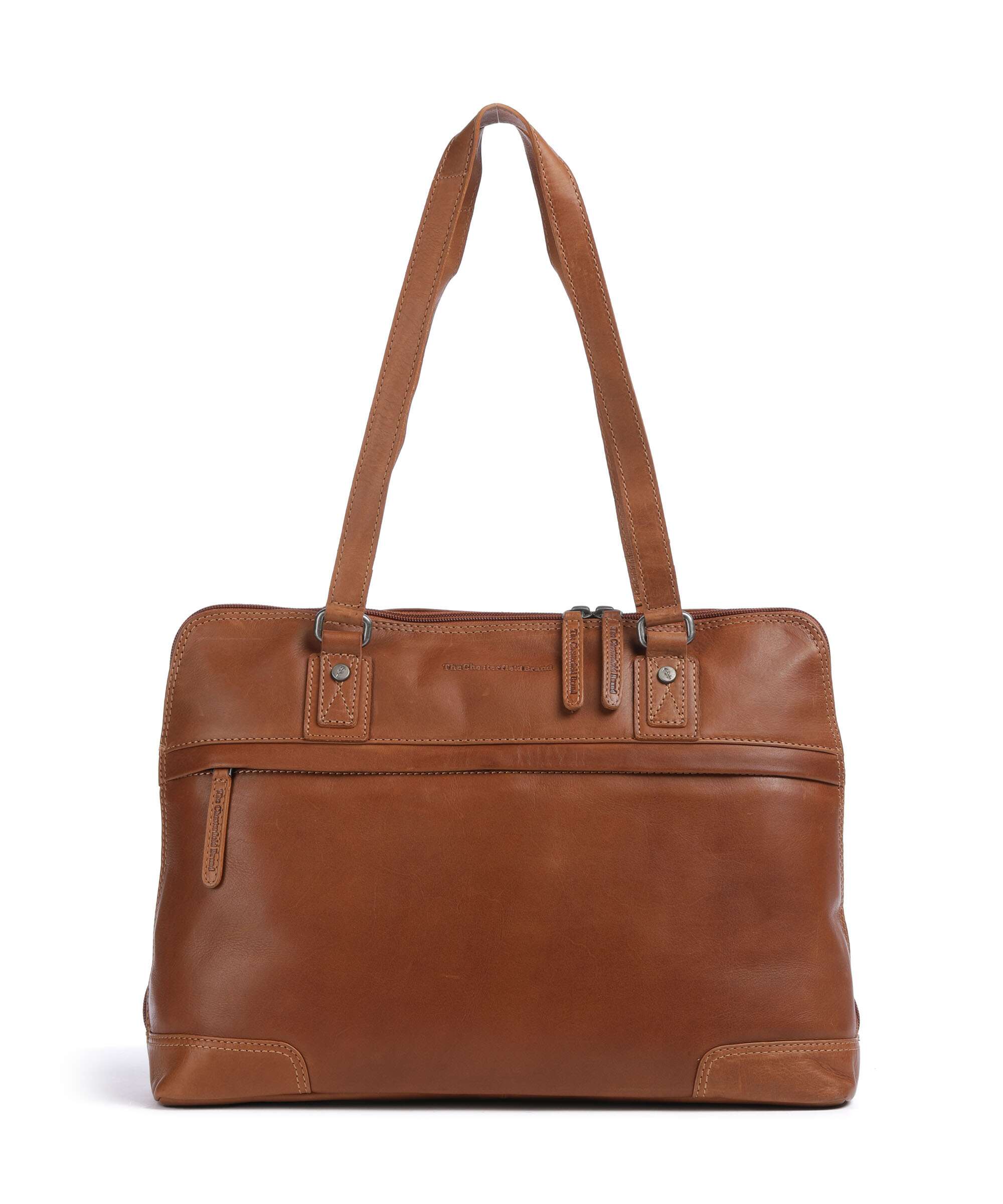 The Chesterfield Brand Cow Wax Pull Up Branson Schoudertas cognac