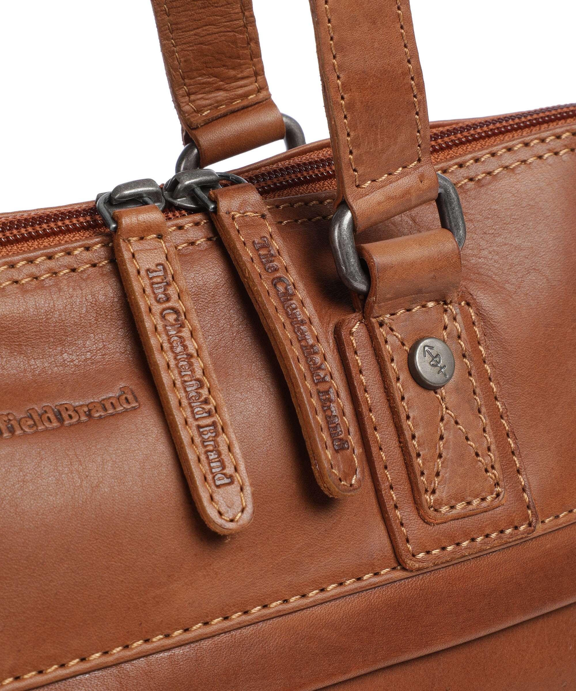 The Chesterfield Brand Cow Wax Pull Up Branson Schoudertas cognac - Image 4