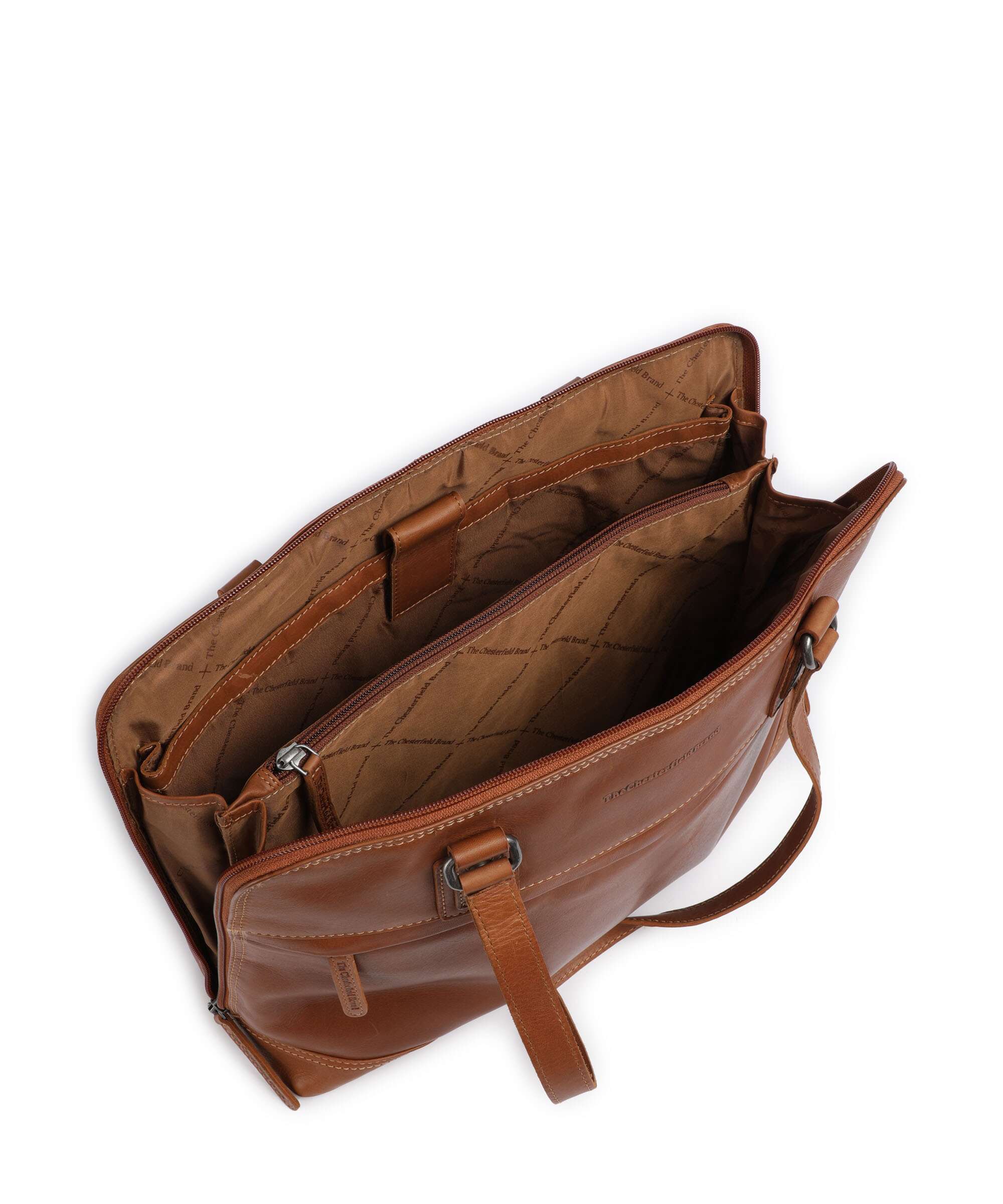 The Chesterfield Brand Cow Wax Pull Up Branson Schoudertas cognac - Image 6