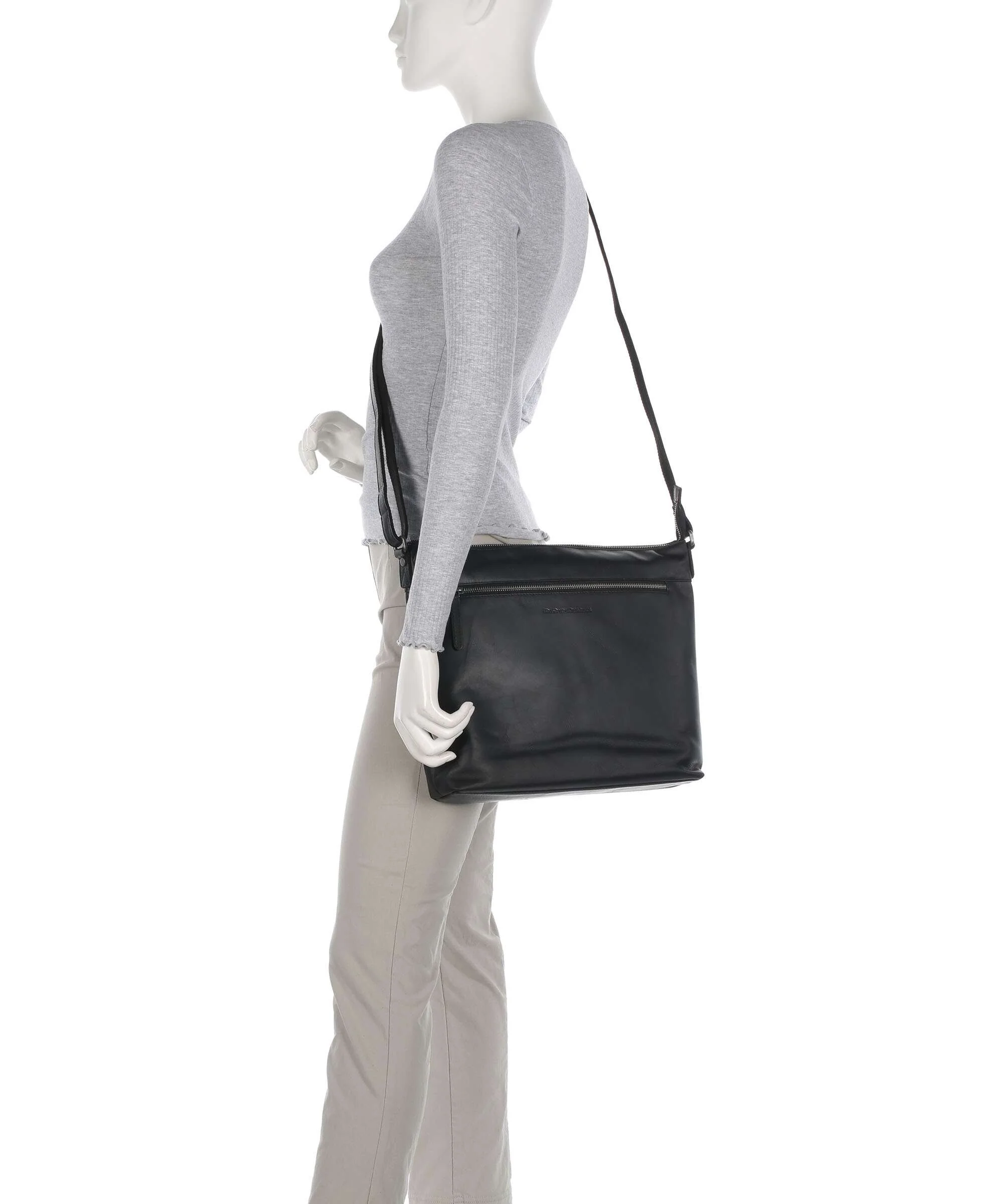 The Chesterfield Brand Cow Wax Pull Up Cartagena Crossbody tas black - Image 3