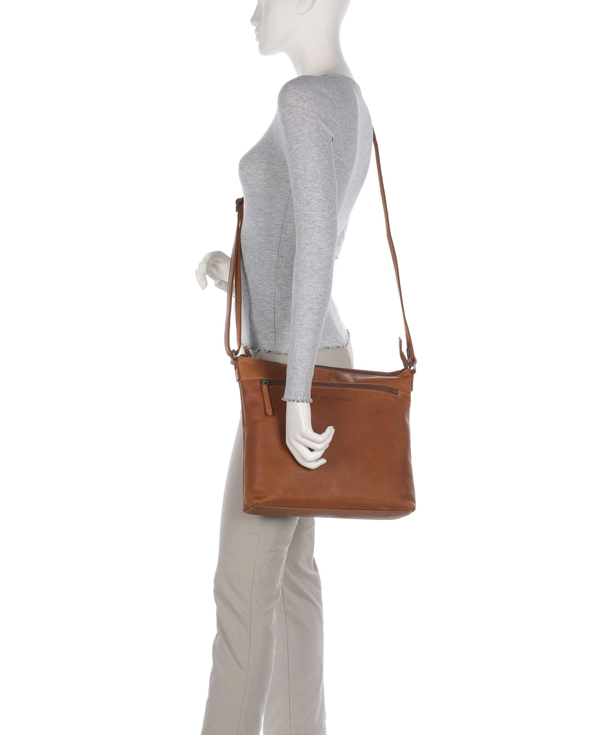 The Chesterfield Brand Cow Wax Pull Up Cartagena Crossbody tas cognac - Image 3