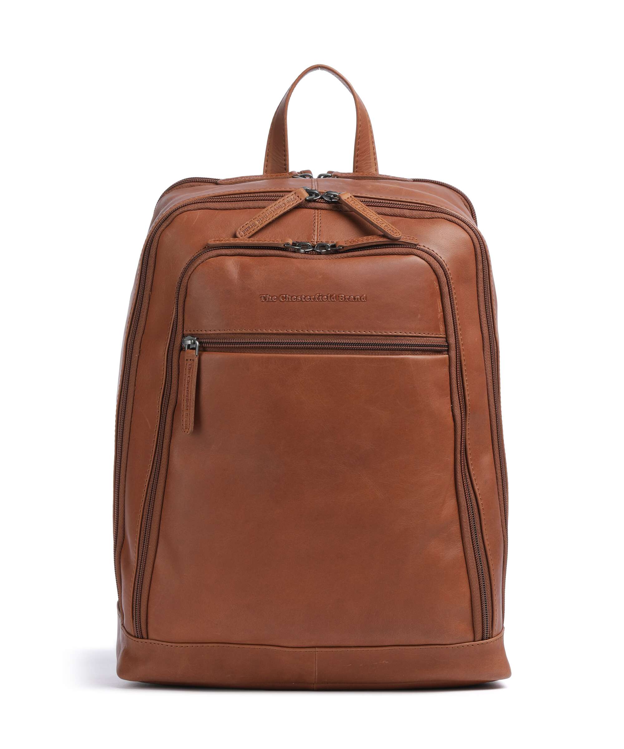 The Chesterfield Brand Cow Wax Pull Up Detroit Rugzak cognac