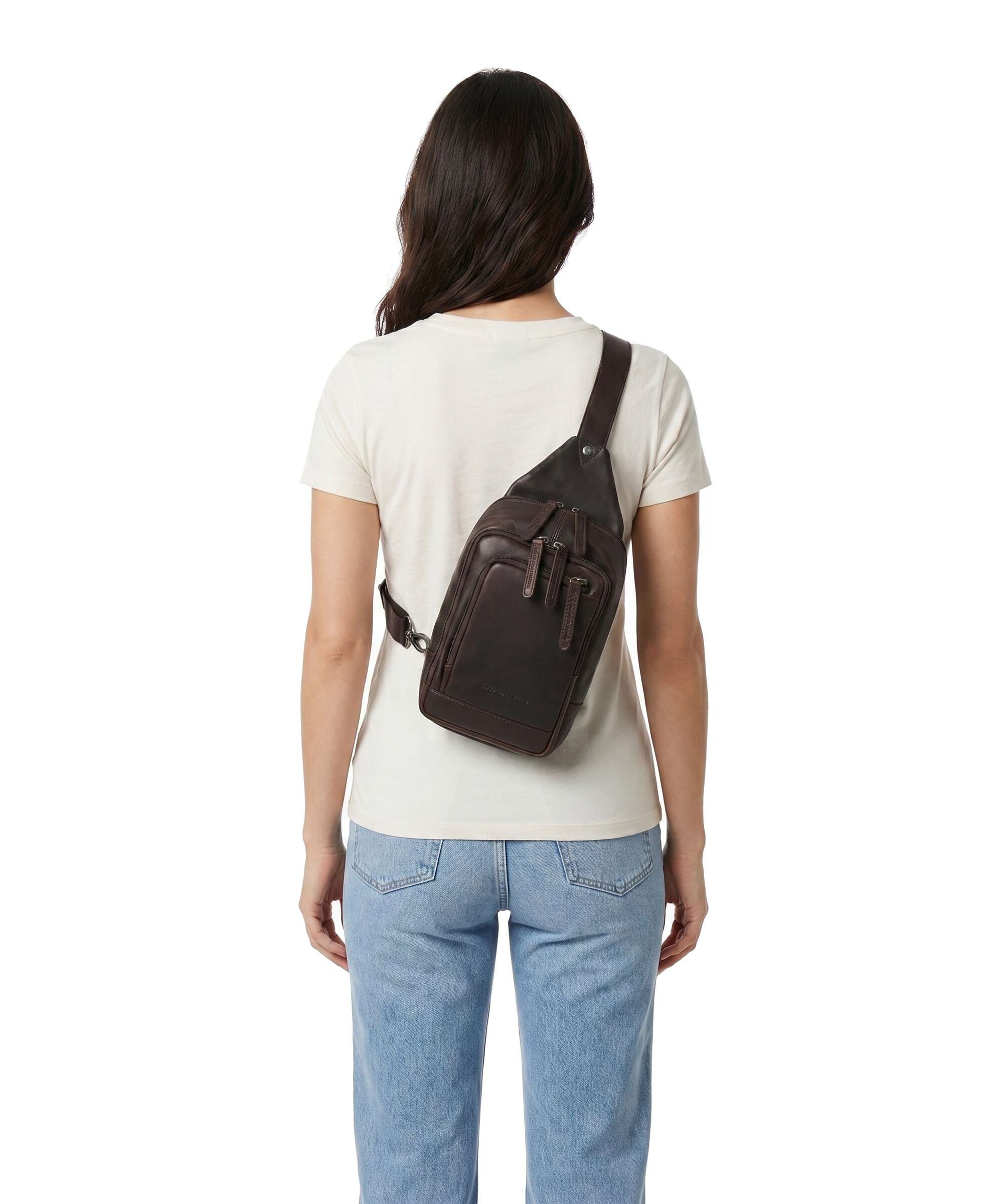 The Chesterfield Brand Cow Wax Pull Up Riga Sling rugzak brown - Image 3