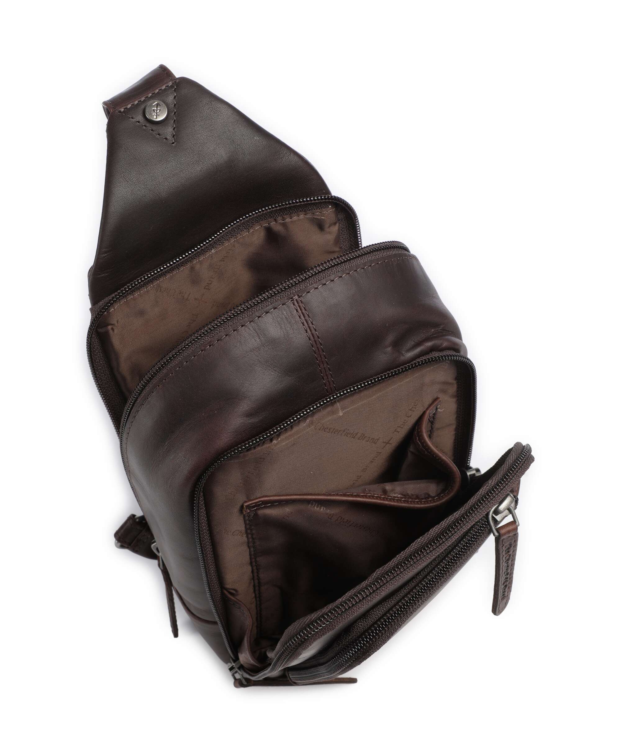 The Chesterfield Brand Cow Wax Pull Up Riga Sling rugzak brown - Image 6
