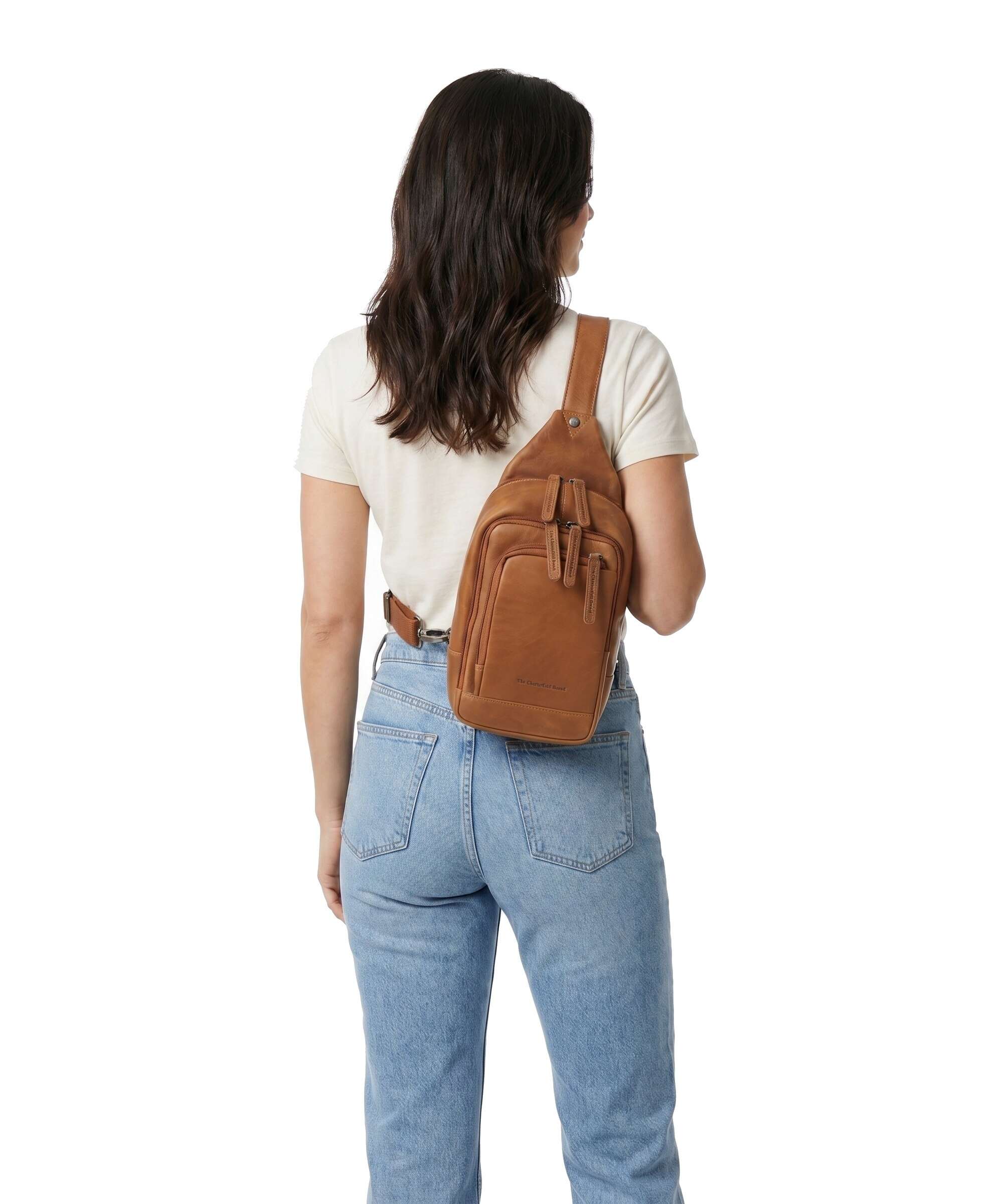 The Chesterfield Brand Cow Wax Pull Up Riga Sling rugzak cognac - Image 3