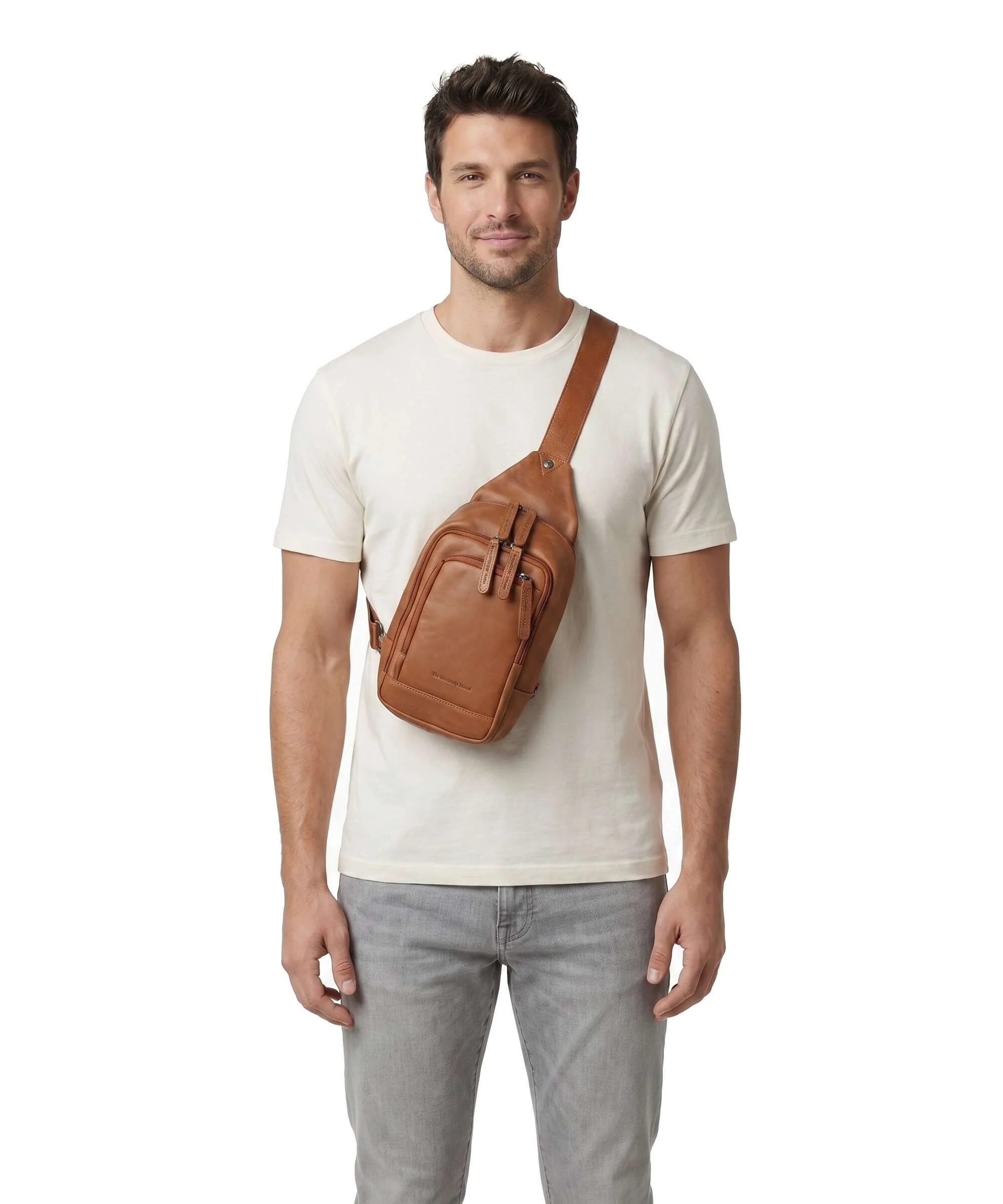 The Chesterfield Brand Cow Wax Pull Up Riga Sling rugzak cognac - Image 4