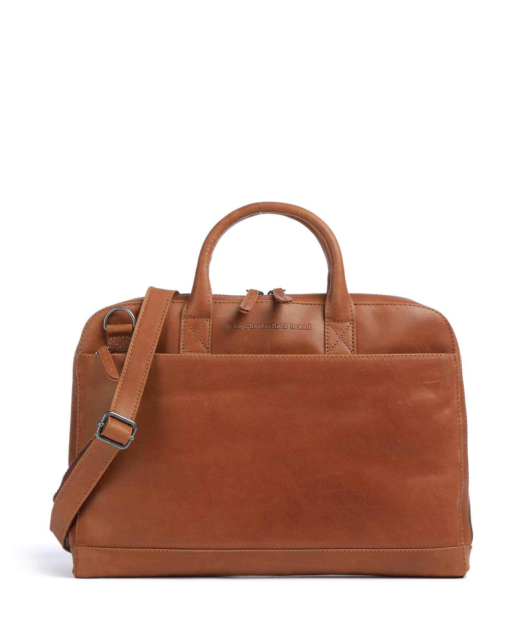 The Chesterfield Brand Cow Wax Pull Up Tilbury Aktetas cognac