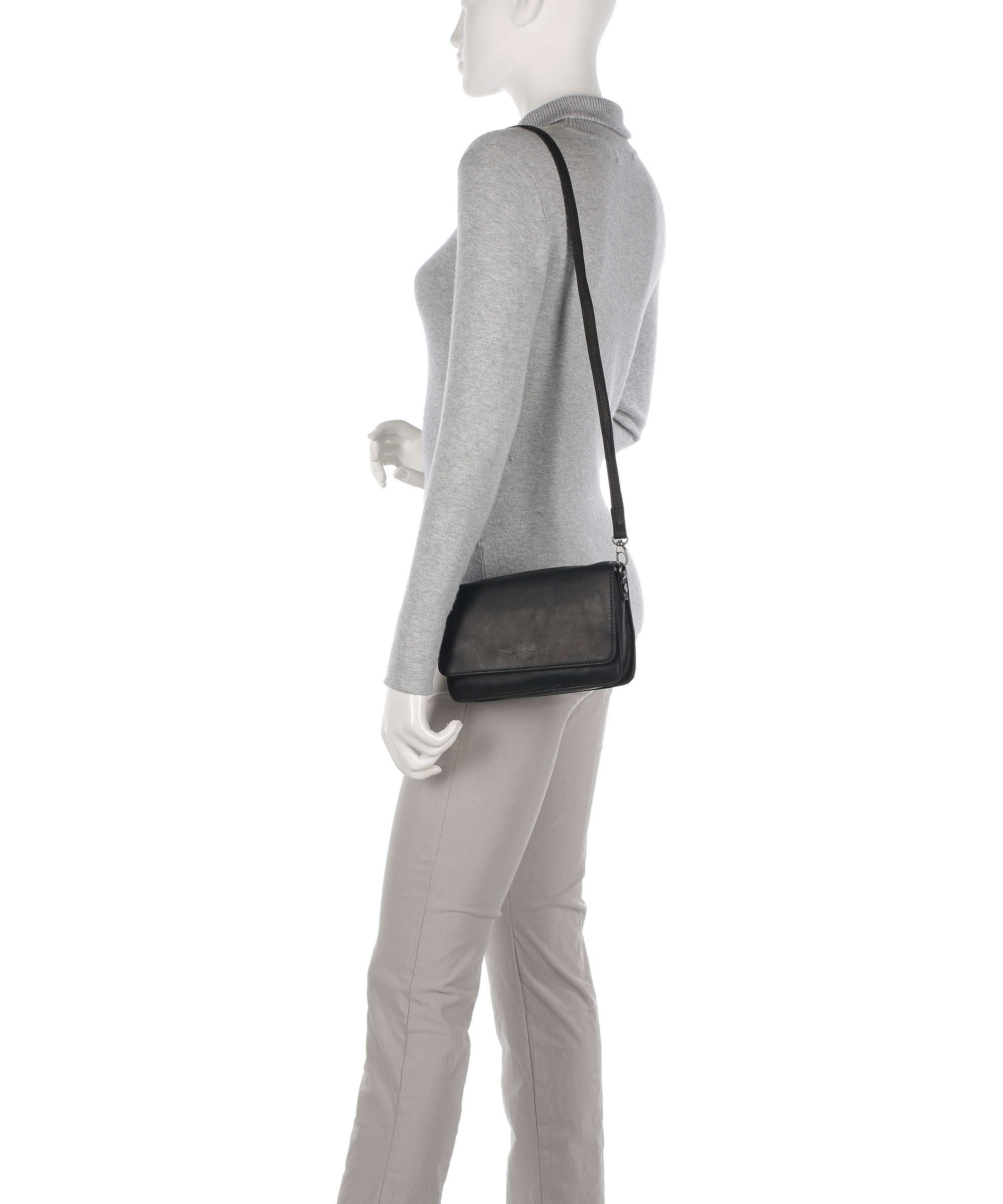 The Chesterfield Brand Cow Wax Pull Up Upsala Crossbody tas black - Image 3