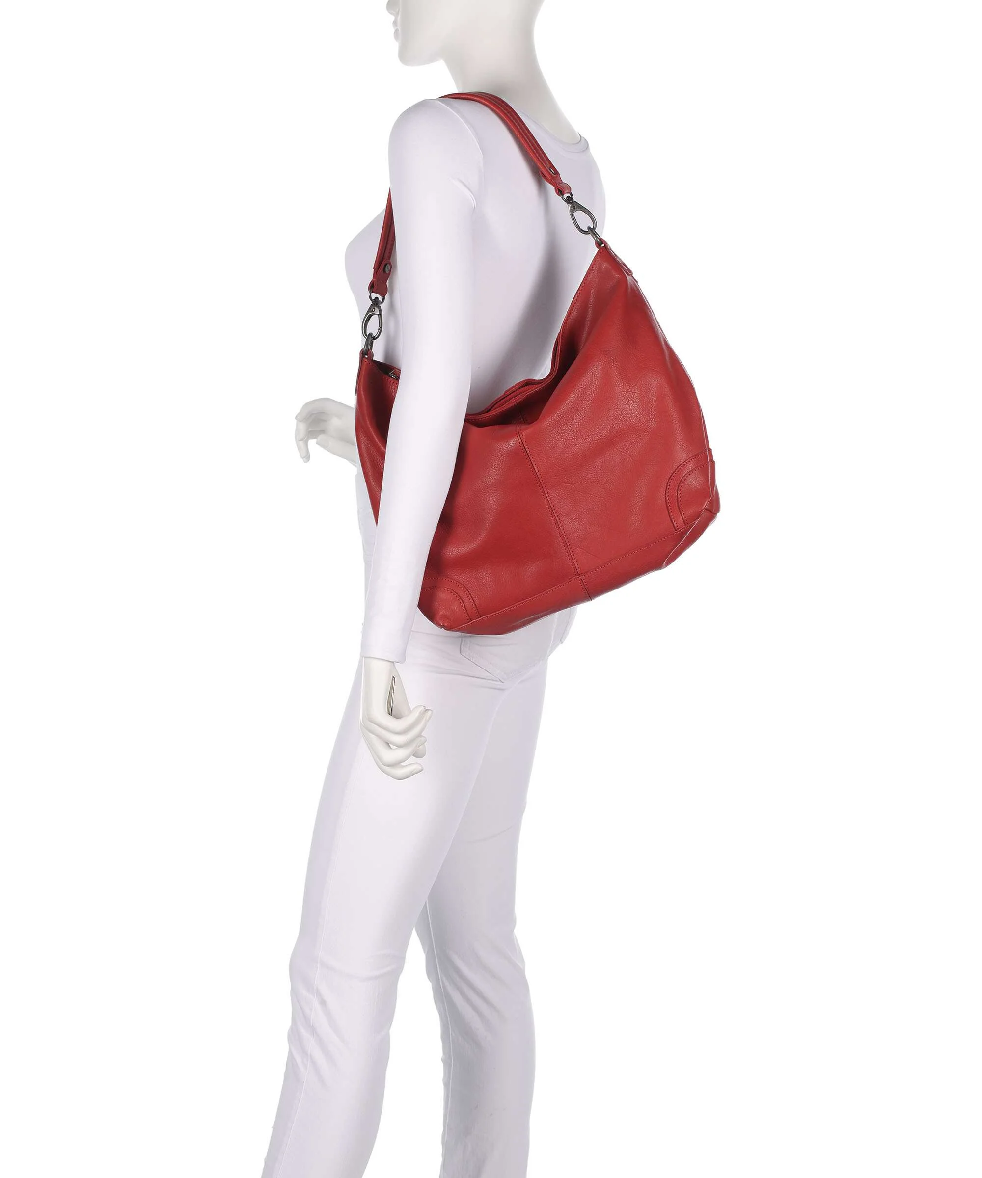 The Chesterfield Brand Washed Waxed Cow Bolivia Hobo tas red - Image 3