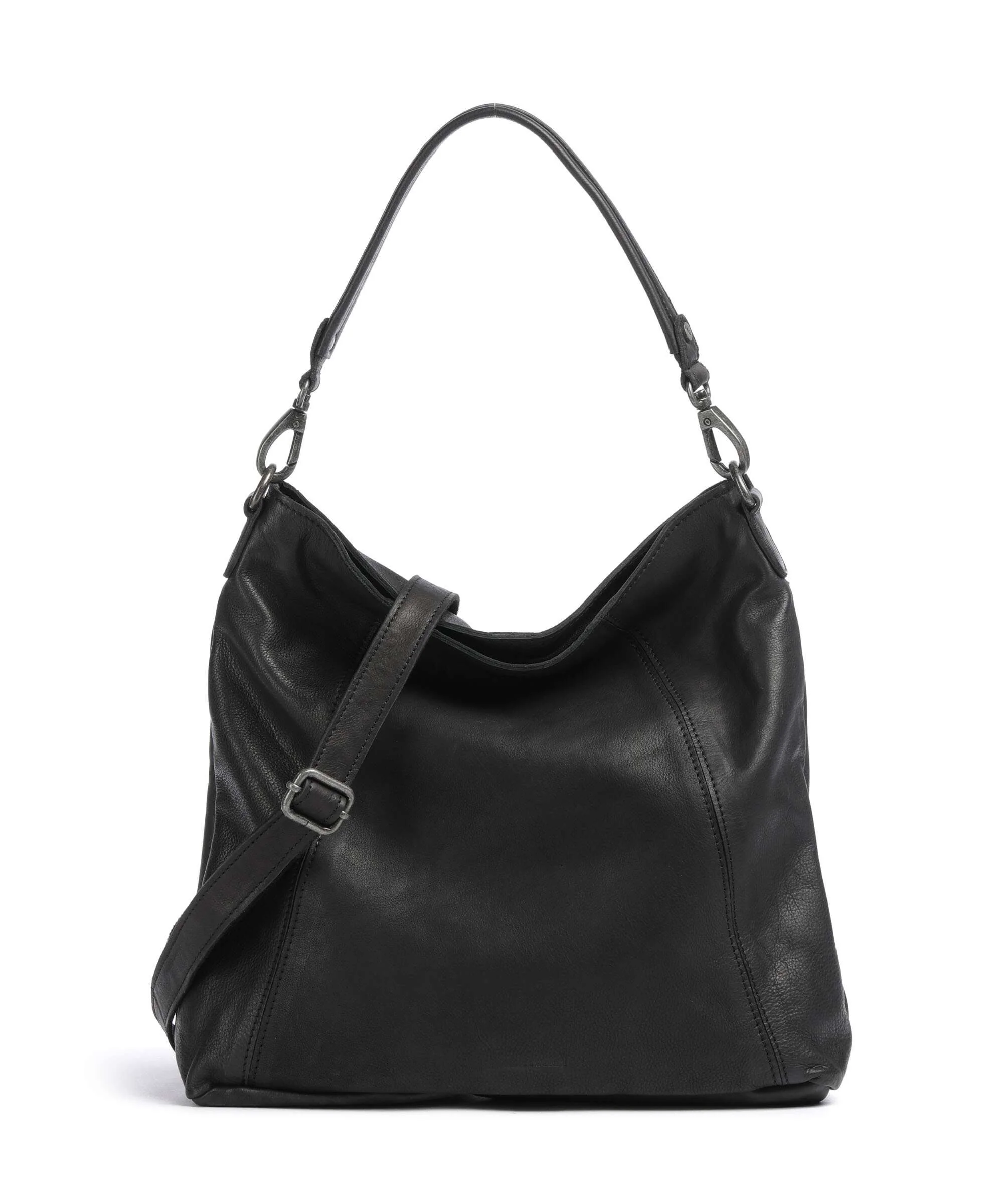 The Chesterfield Brand Washed Waxed Cow Sintra Hobo tas black