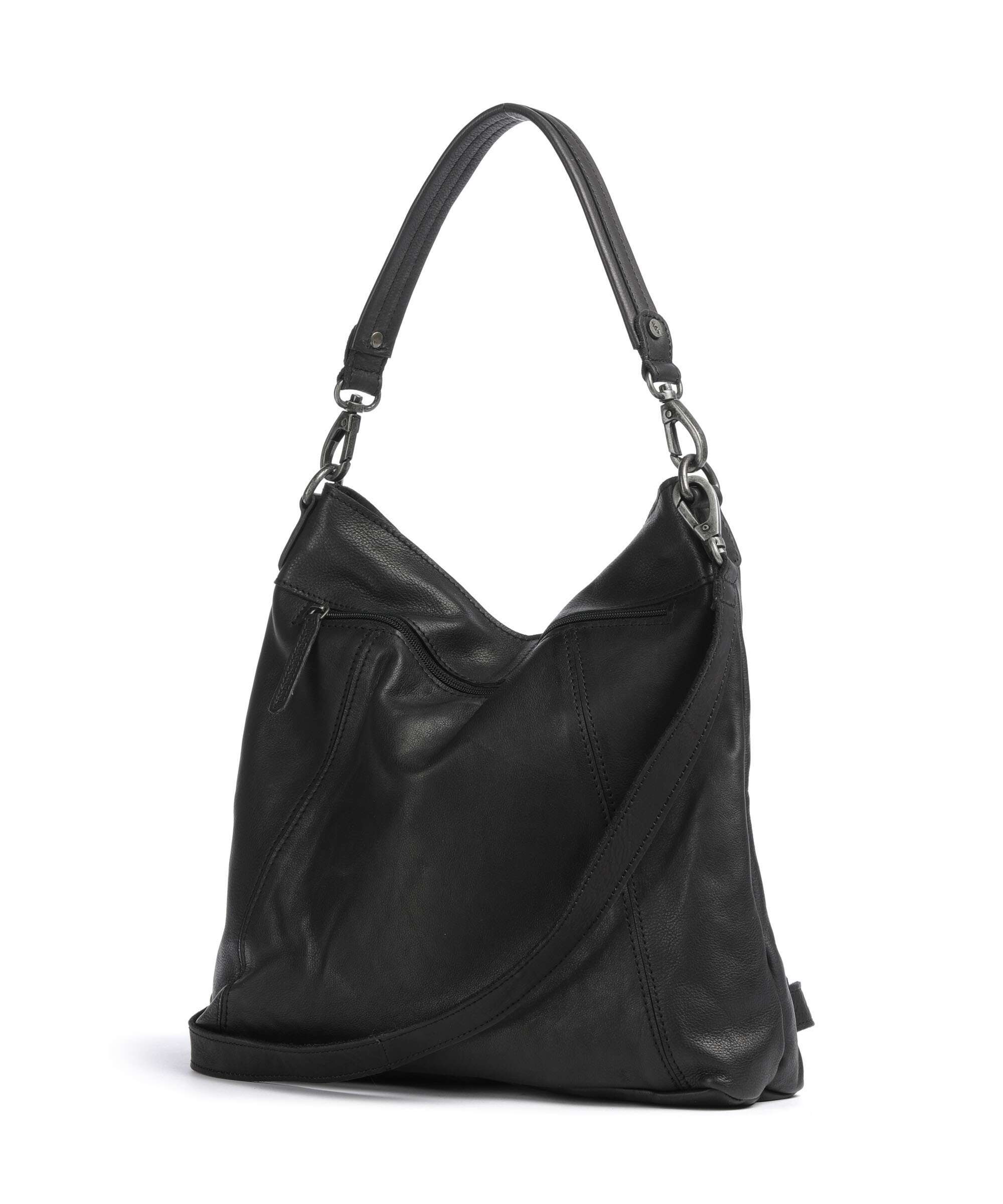The Chesterfield Brand Washed Waxed Cow Sintra Hobo tas black - Image 2