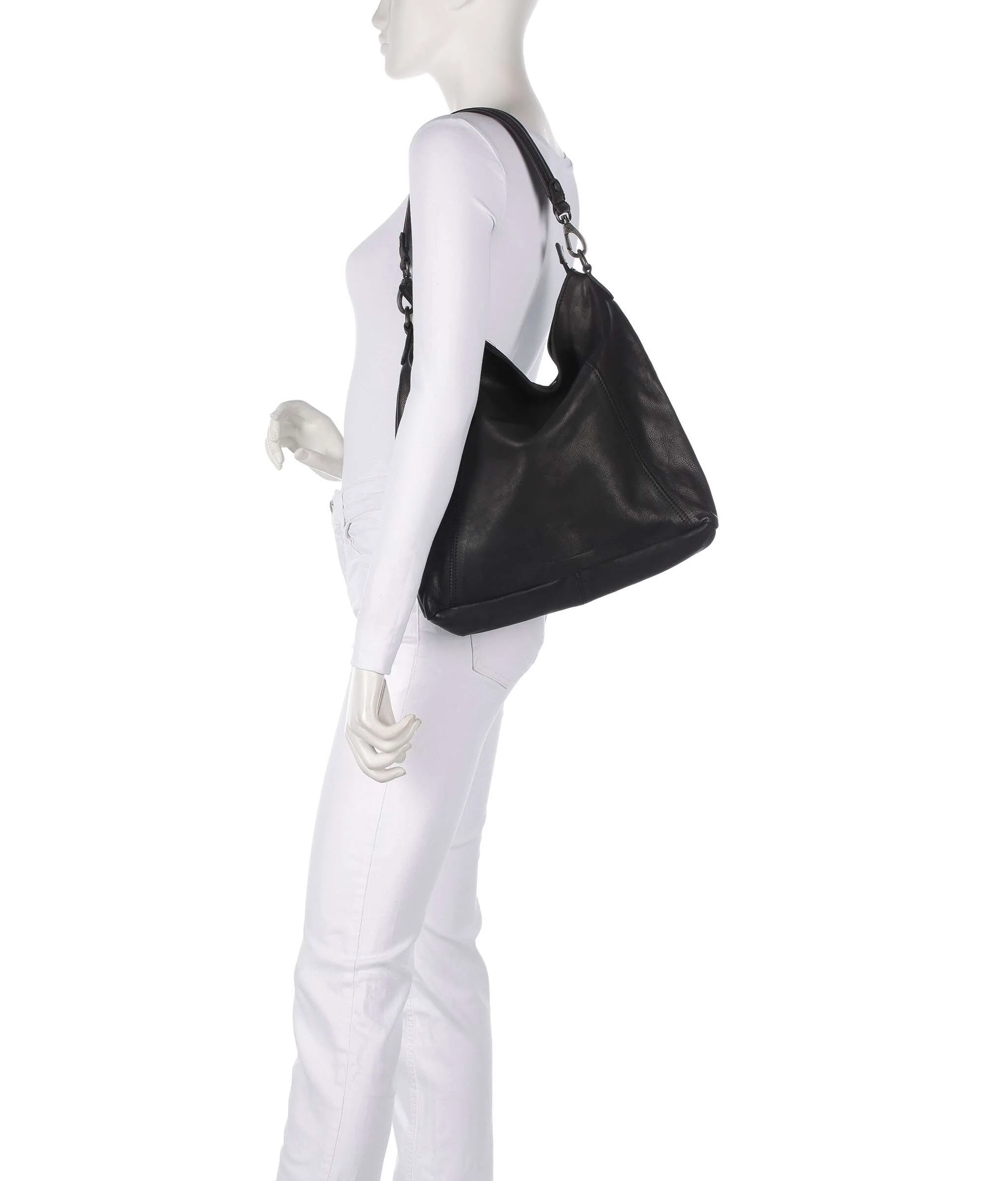 The Chesterfield Brand Washed Waxed Cow Sintra Hobo tas black - Image 3