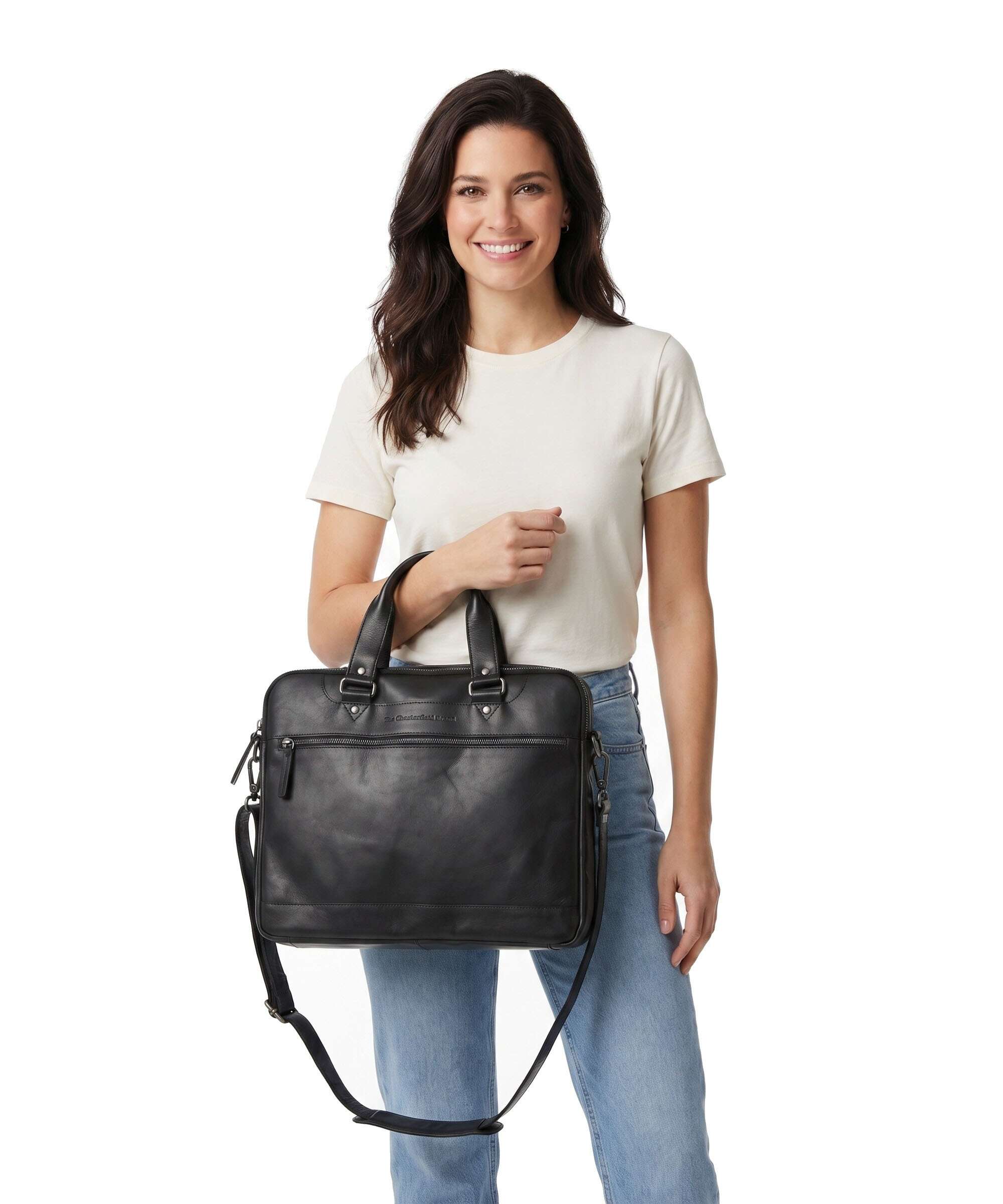 The Chesterfield Brand Wax Pull Up Cow Montara Laptoptas black - Image 3