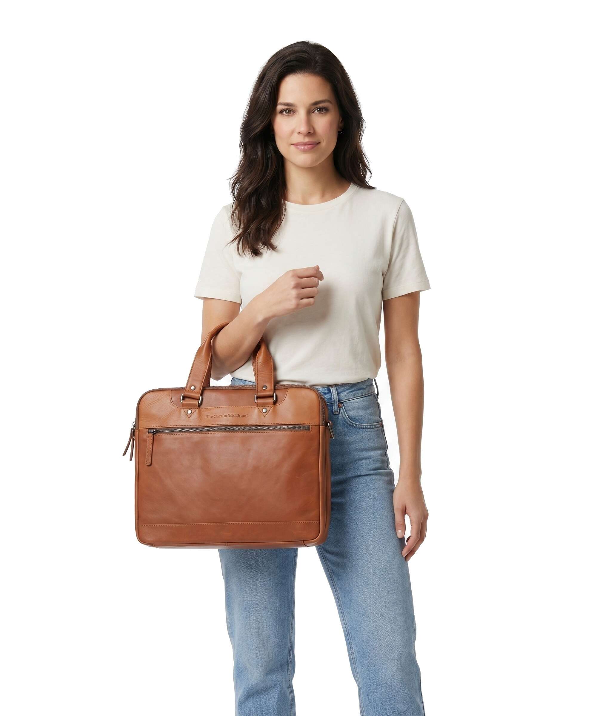 The Chesterfield Brand Wax Pull Up Cow Montara Laptoptas cognac - Image 3
