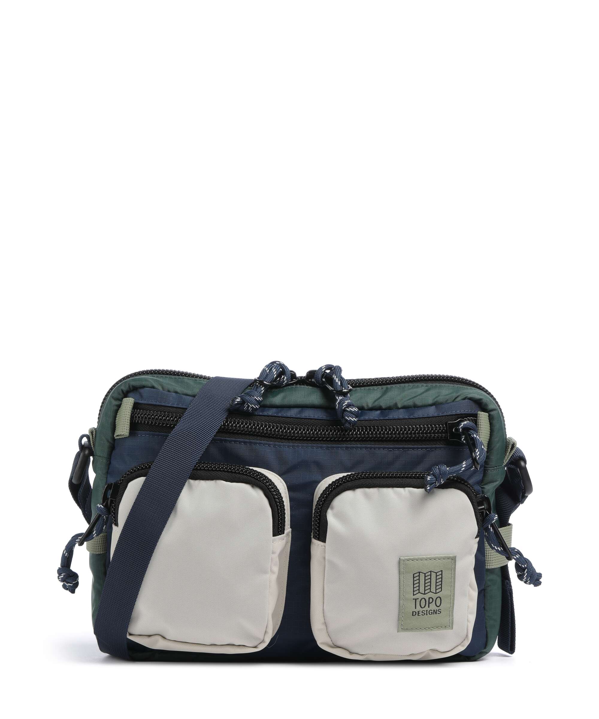 Topo Designs Block Crossbody tas forest/bone white