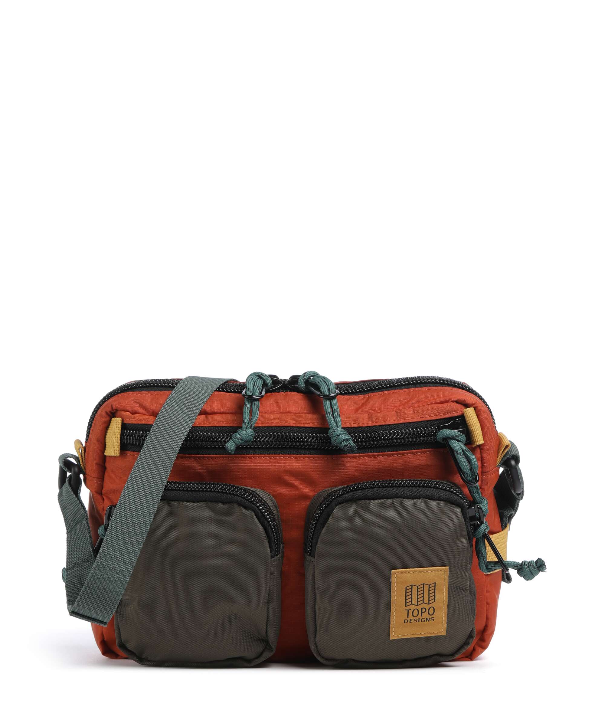 Topo Designs Block Crossbody tas woodland/terracotta