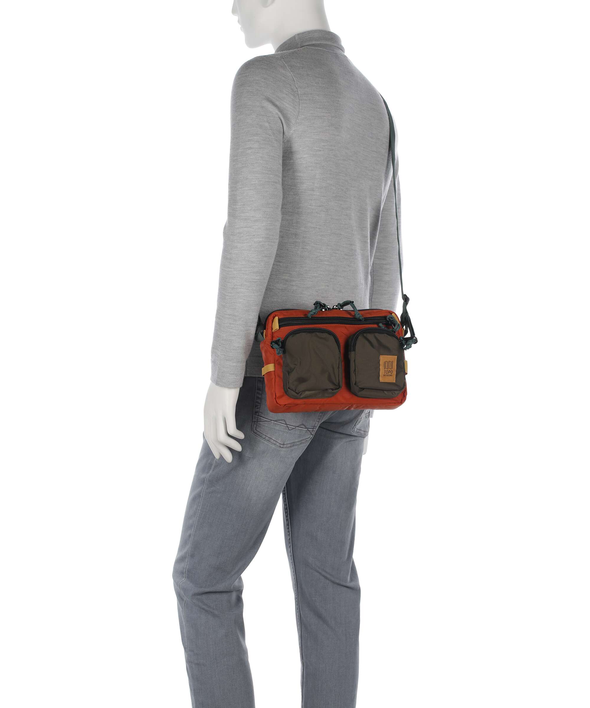 Topo Designs Block Crossbody tas woodland/terracotta - Image 4