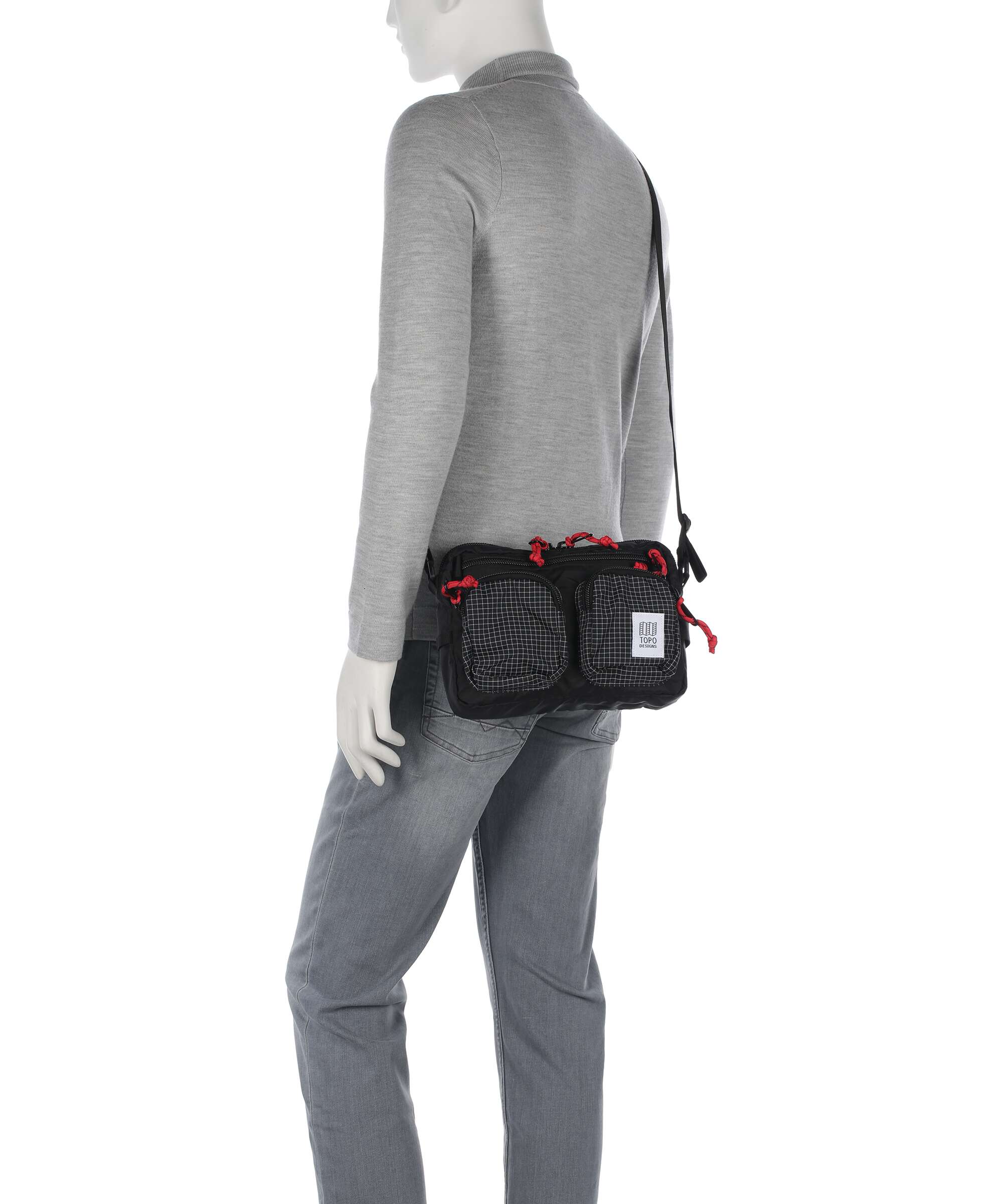 Topo Designs Block Crossbody tas black/grid - Image 4