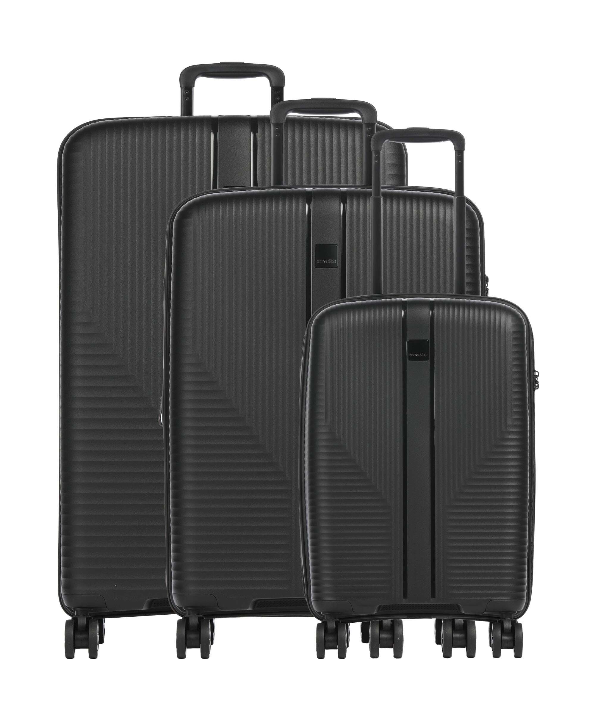 Travelite Air Stripe Slim Kofferset (4 wielen) black