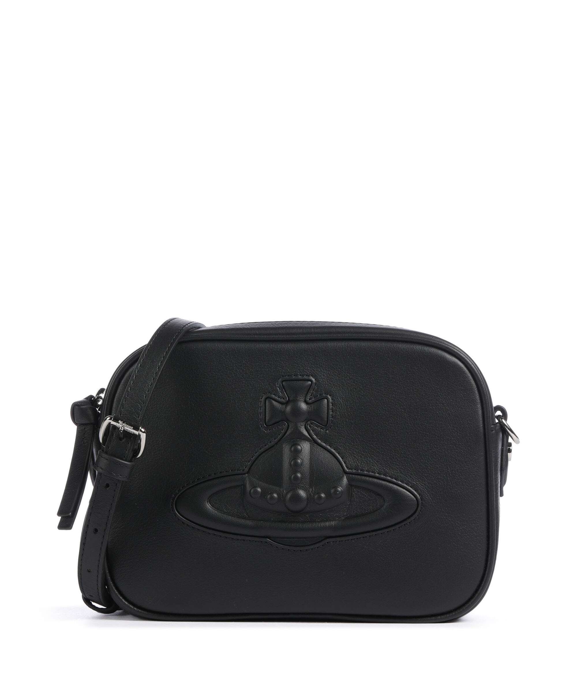 Vivienne Westwood Anna Smooth Injected Orb Crossbody tas black