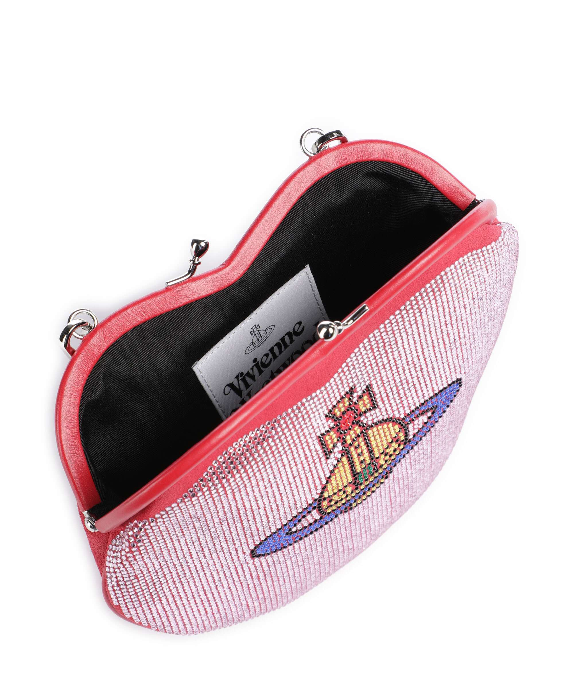 Vivienne Westwood Belle Heart Frame Diamante Crossbody tas pink - Image 5