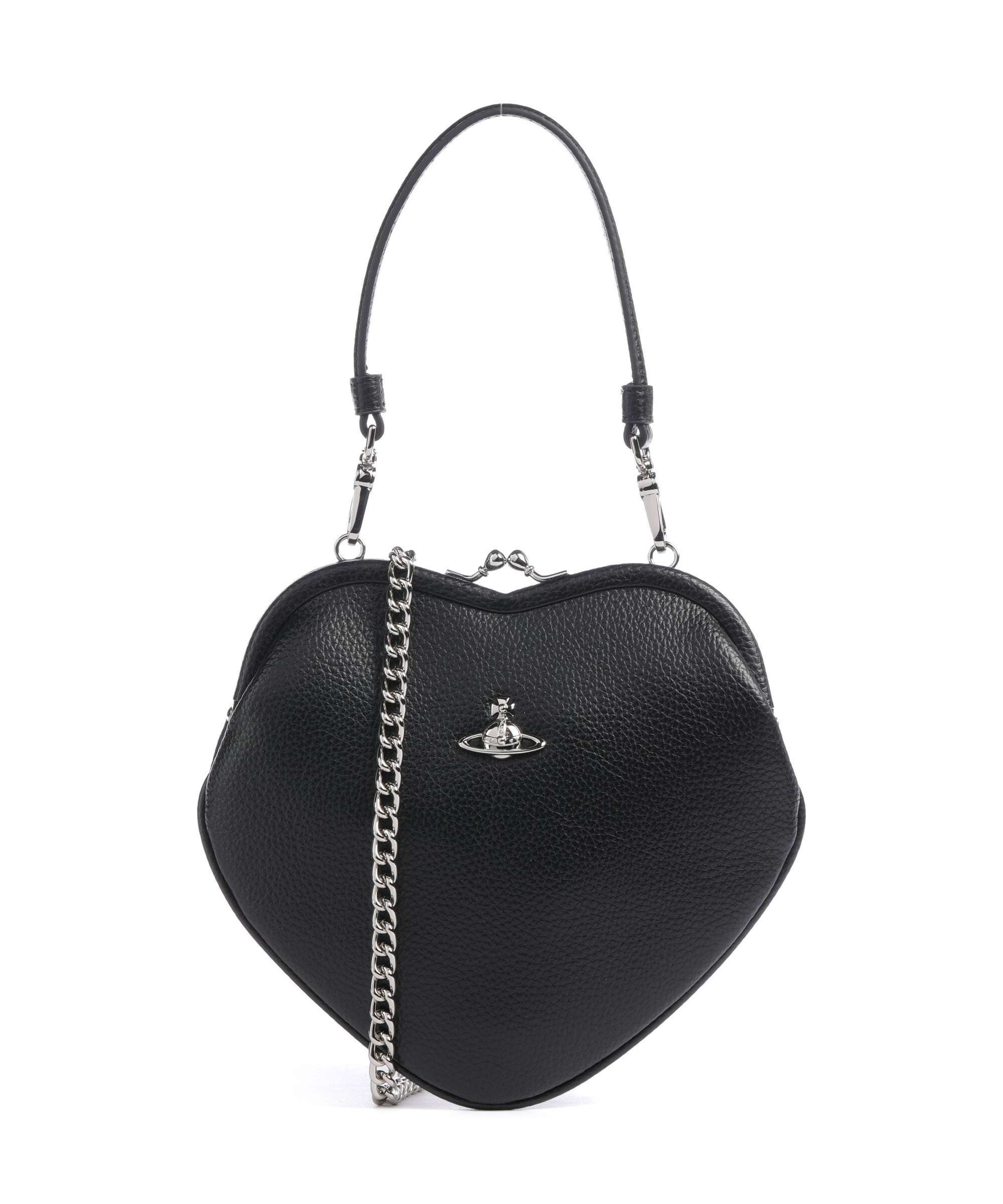 Vivienne Westwood Belle Heart Frame Grain Handtas black