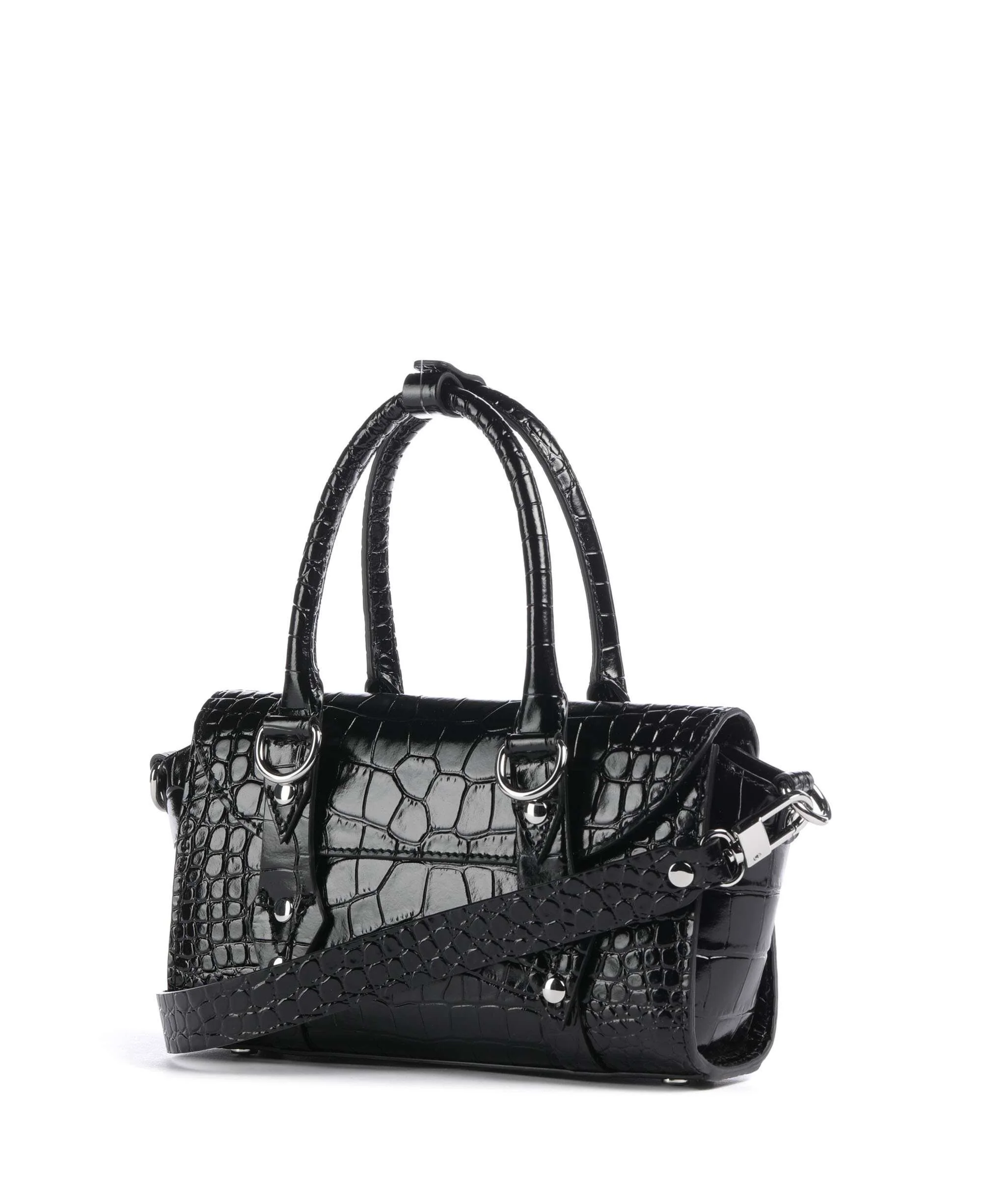 Vivienne Westwood Bettina Embossed Croc Mini Handtas black - Image 2