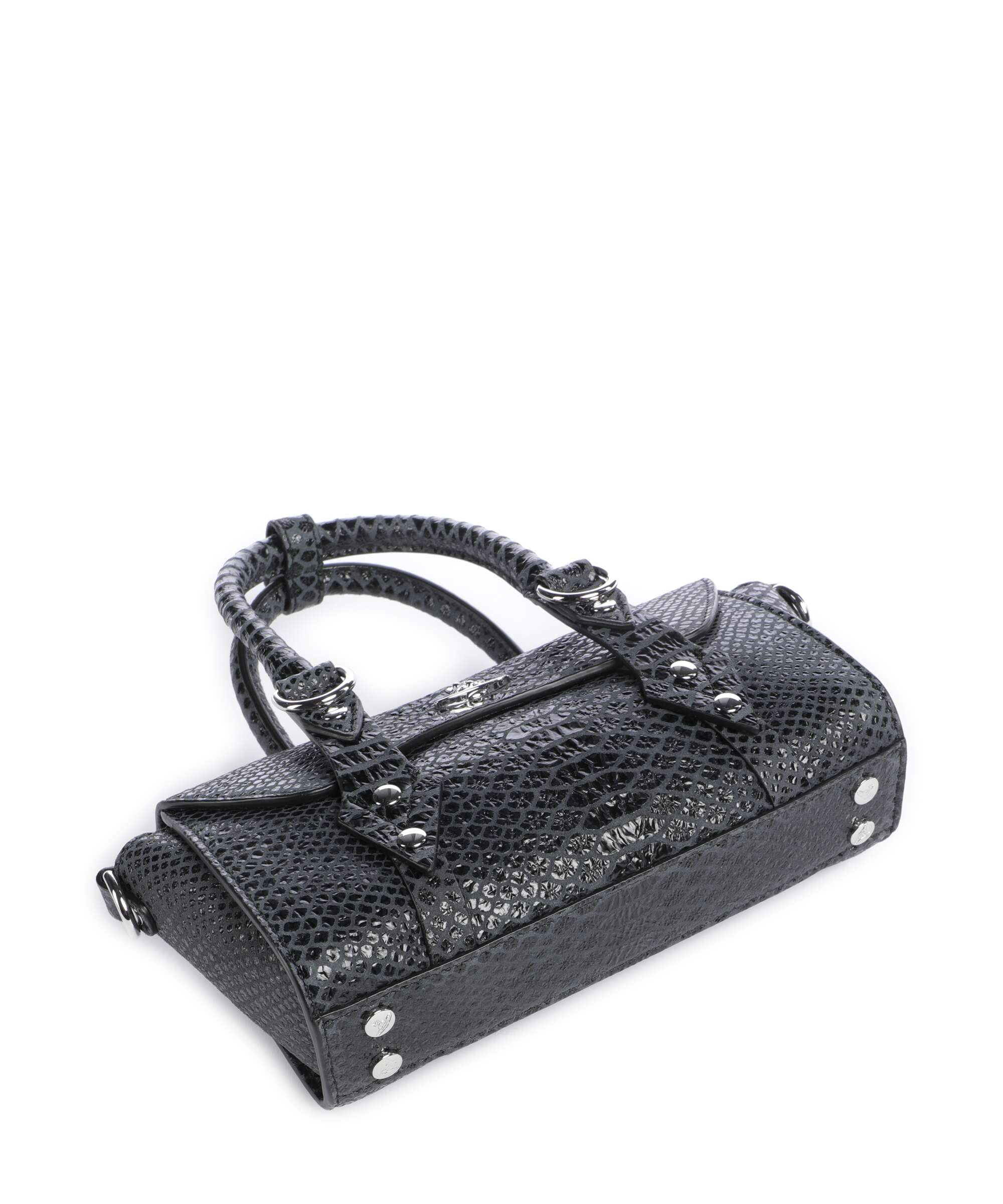 Vivienne Westwood Bettina Snake Effect Mini Handtas dark grey - Image 5
