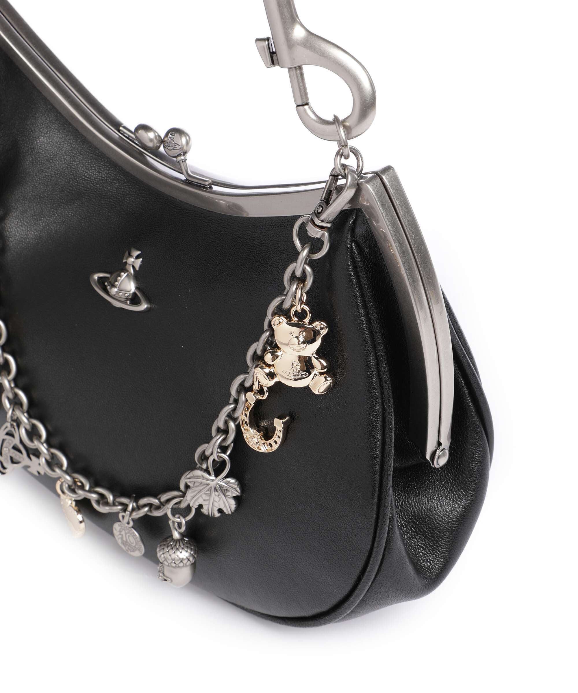 Vivienne Westwood Charm Frame Supple Schoudertas black/dark silver - Image 4