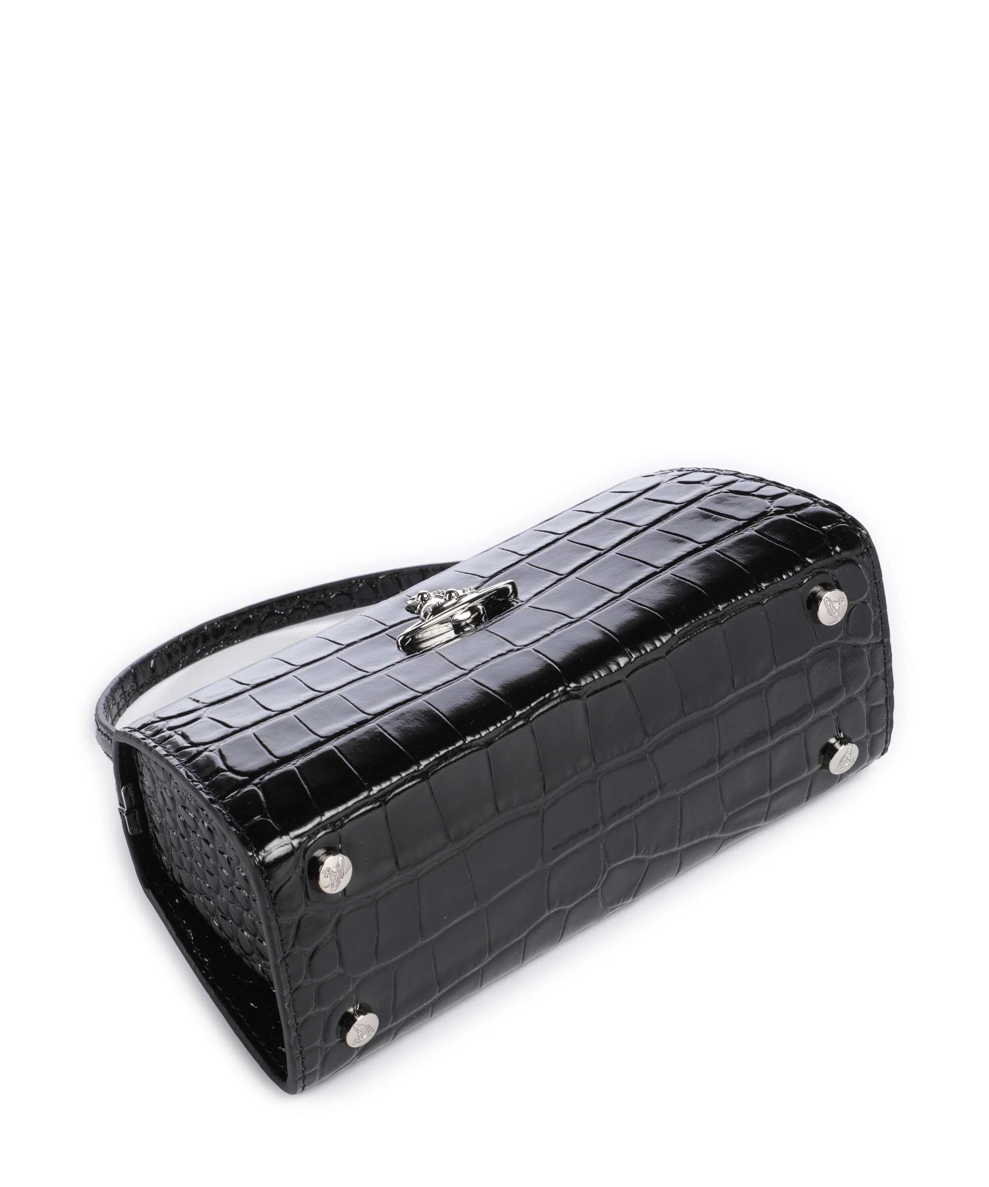Vivienne Westwood Doll Frame Embossed Croc XL Handtas black - Image 4