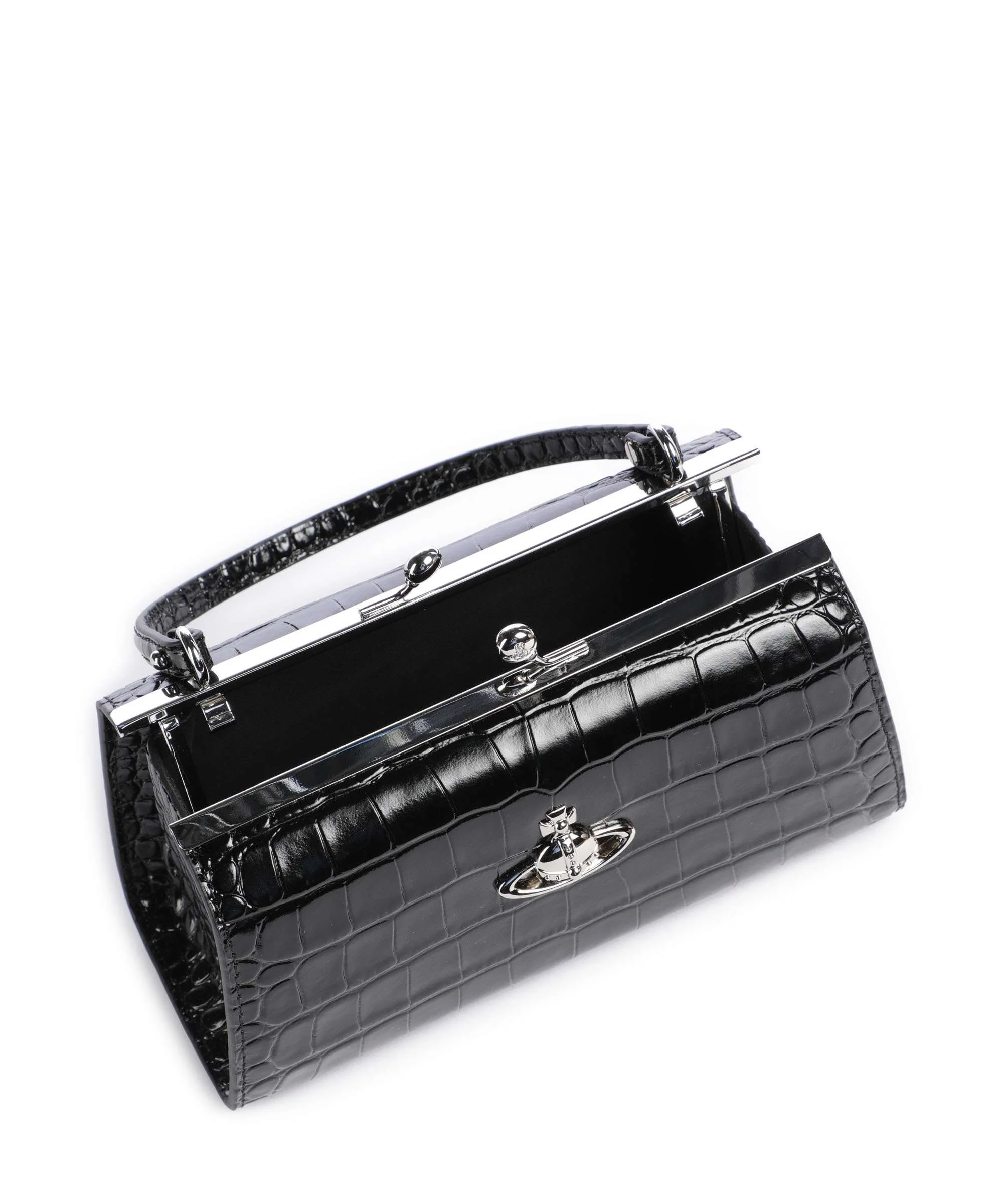 Vivienne Westwood Doll Frame Embossed Croc XL Handtas black - Image 5