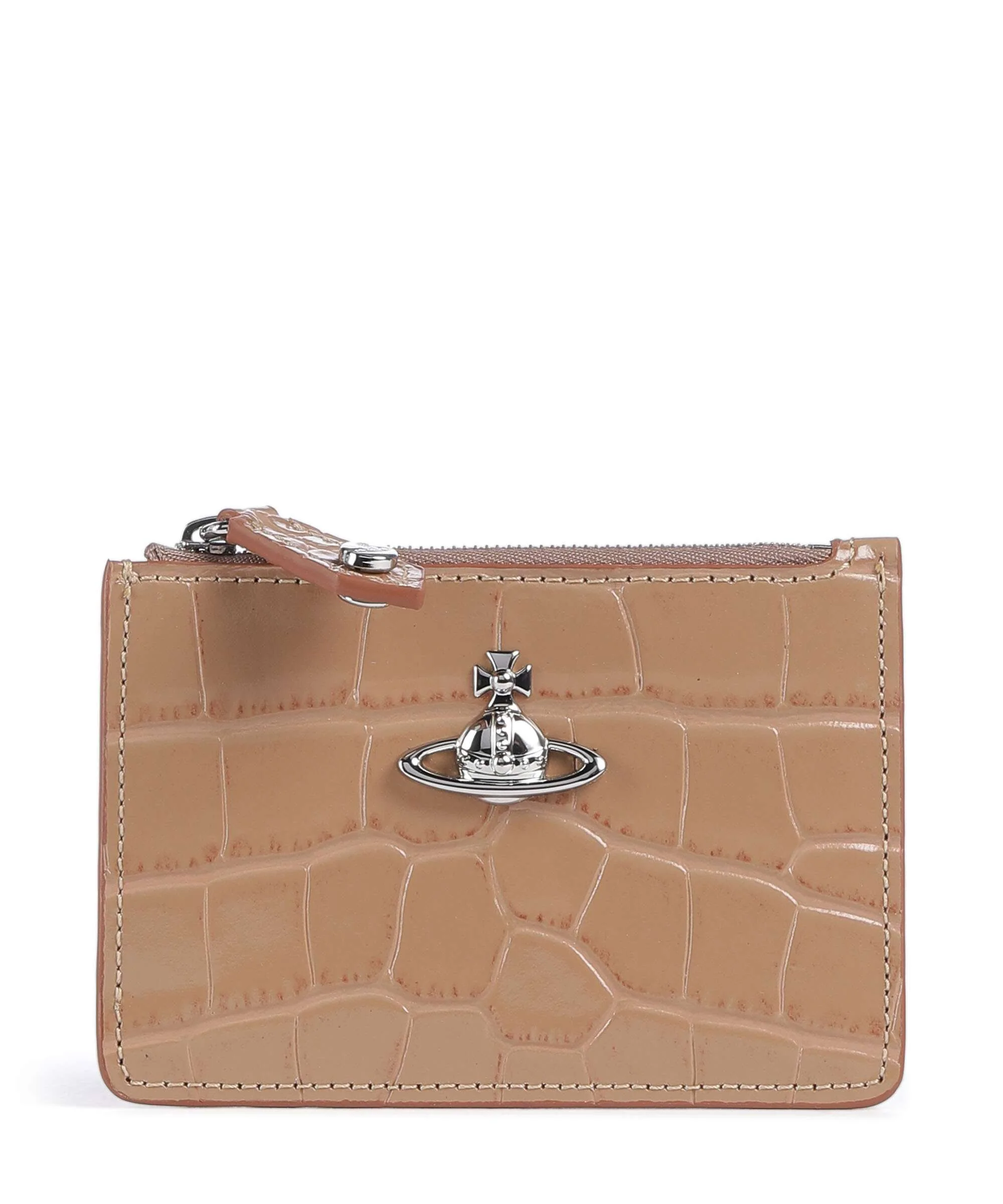 Vivienne Westwood Embossed Croc Slim Creditcardhouder dusty pink