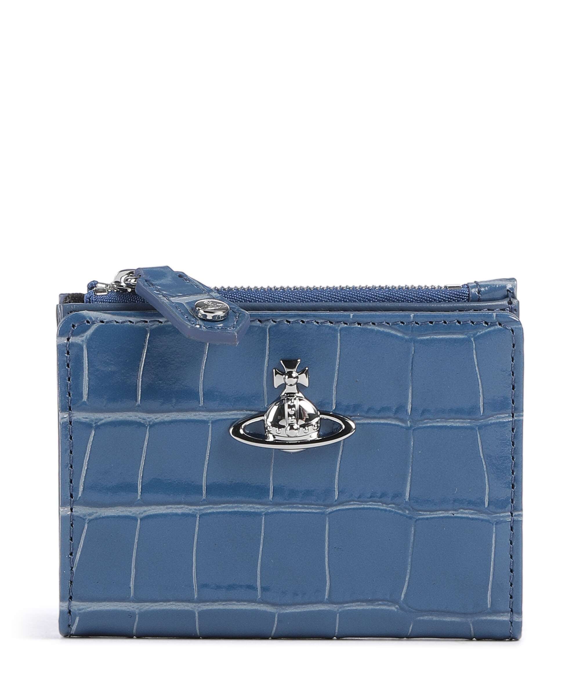 Vivienne Westwood Embossed Croc Slim Portemonnee blue