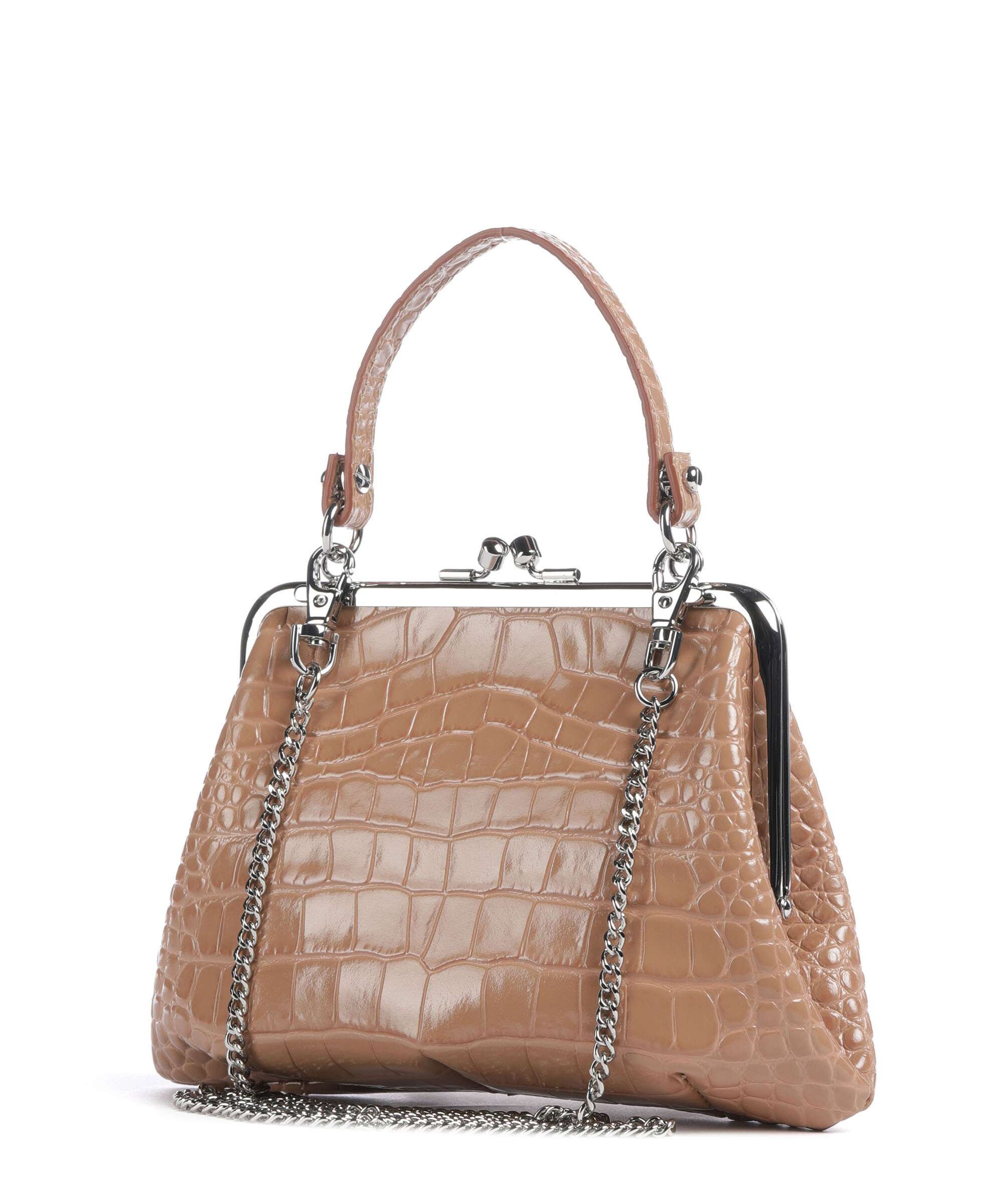 Vivienne Westwood Granny Frame Embossed Croc Handtas dusty pink - Image 2