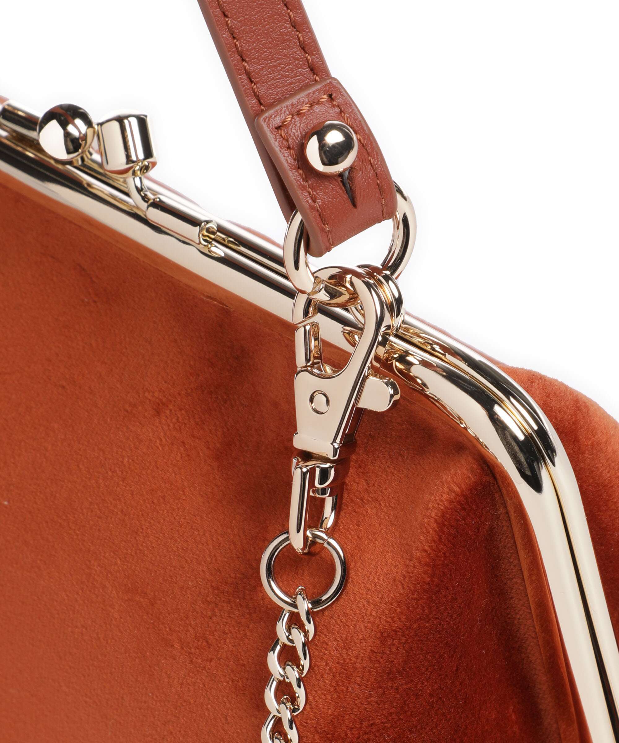 Vivienne Westwood Granny Frame Velvet Crossbody tas burnt orange - Image 4