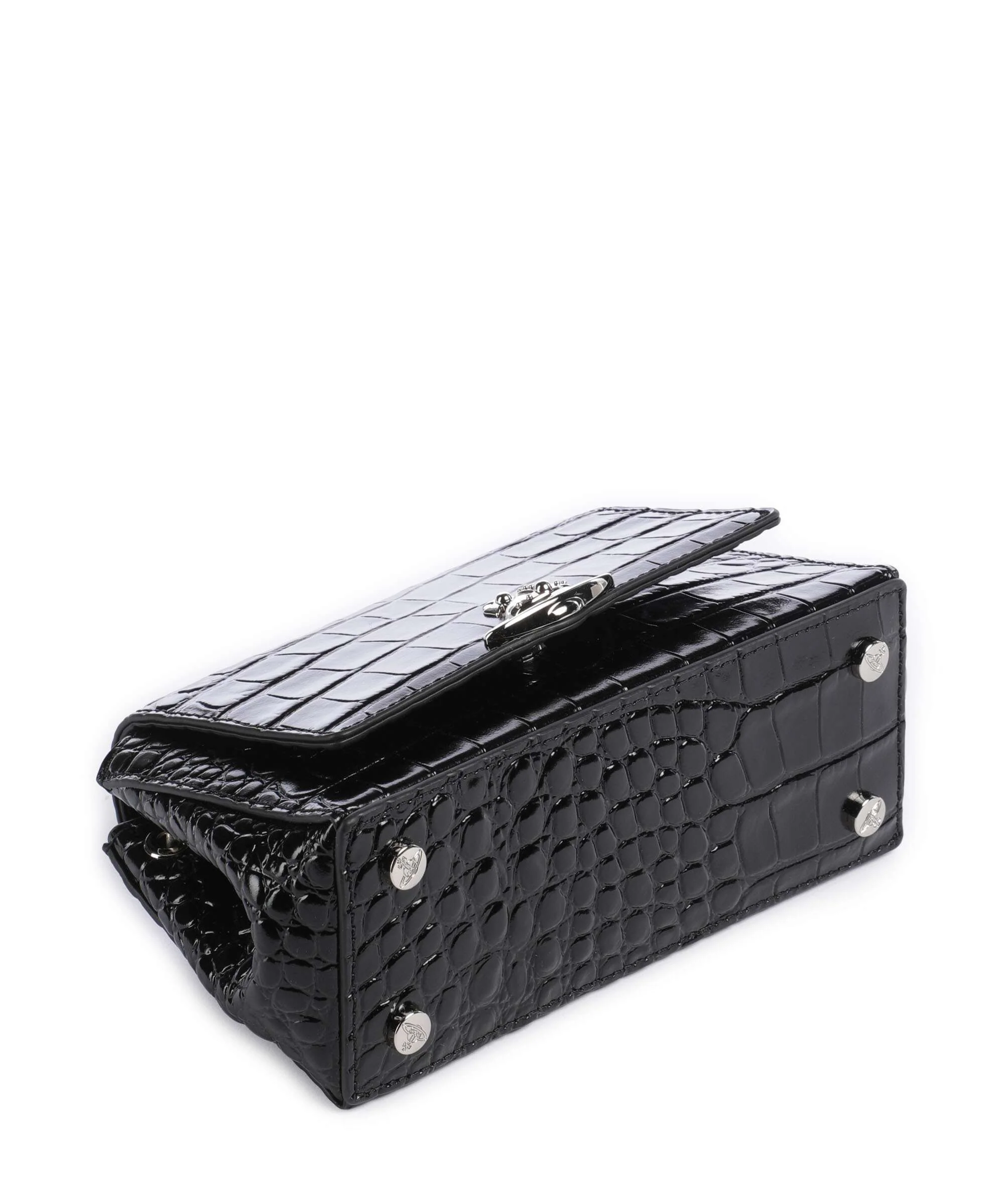 Vivienne Westwood Hazel Embossed Croc Small Schoudertas black - Image 5