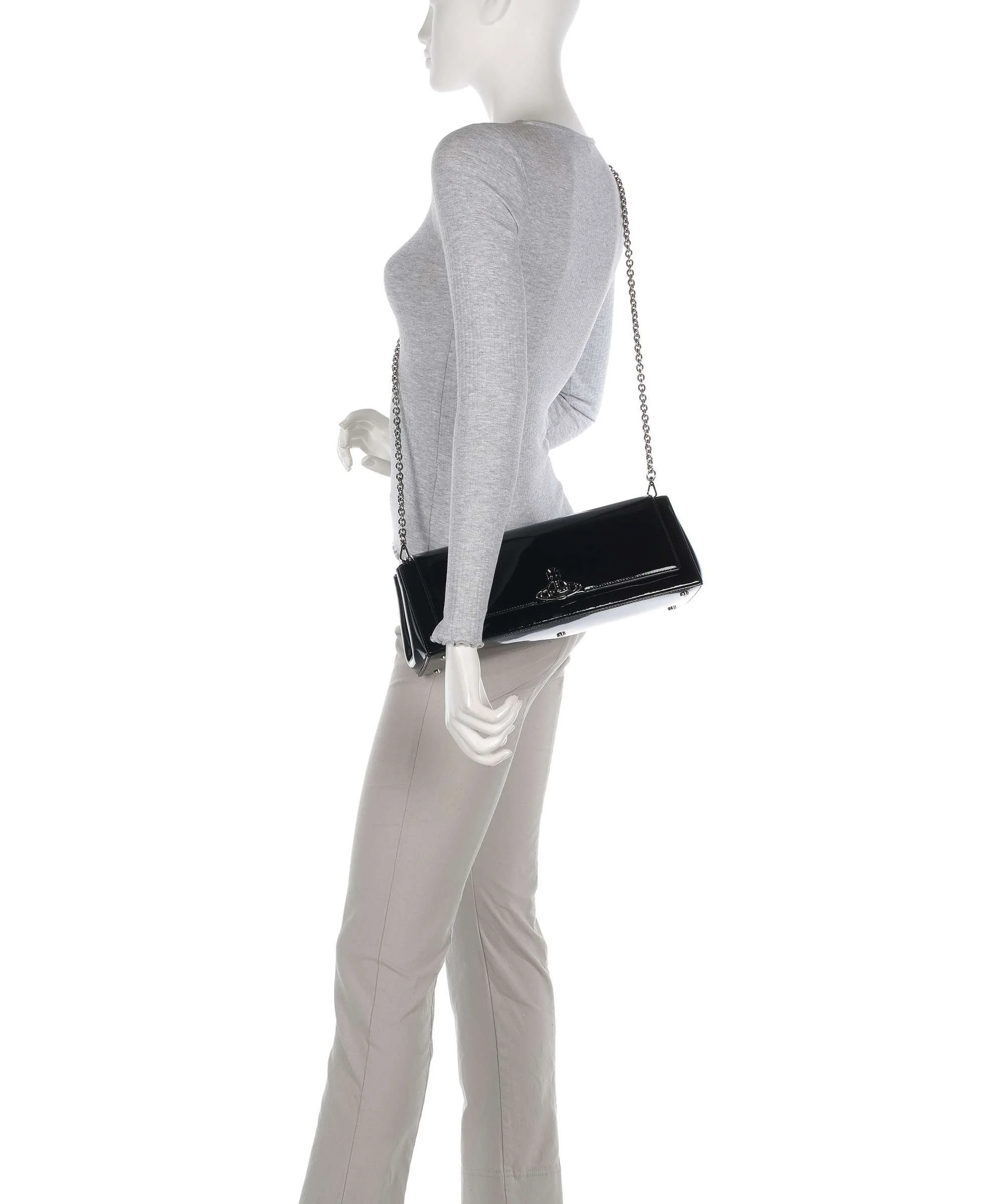 Vivienne Westwood Hazel Shiny Patent Large Schoudertas black - Image 4