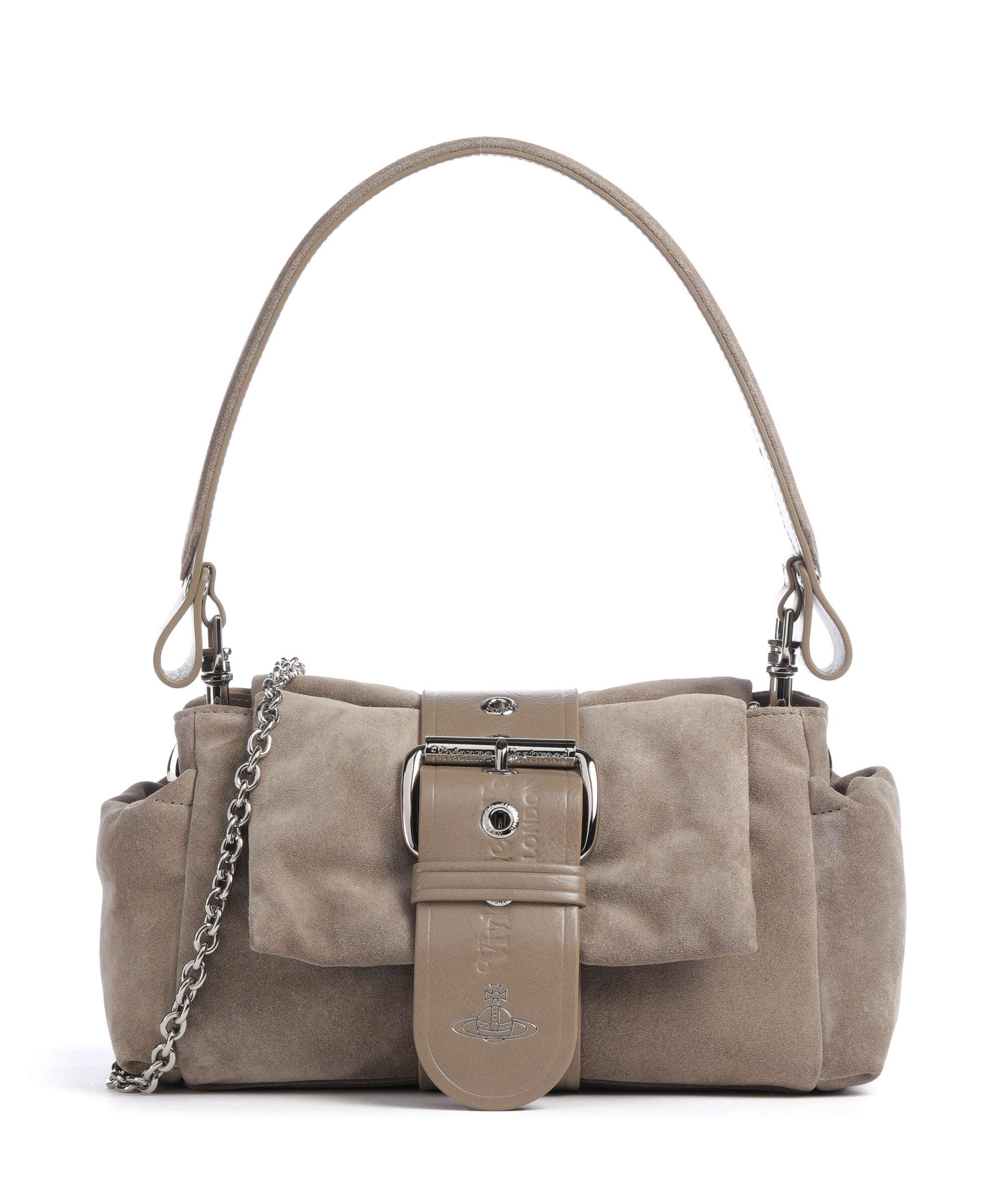 Vivienne Westwood Hazel Suede Treasure Schoudertas stone