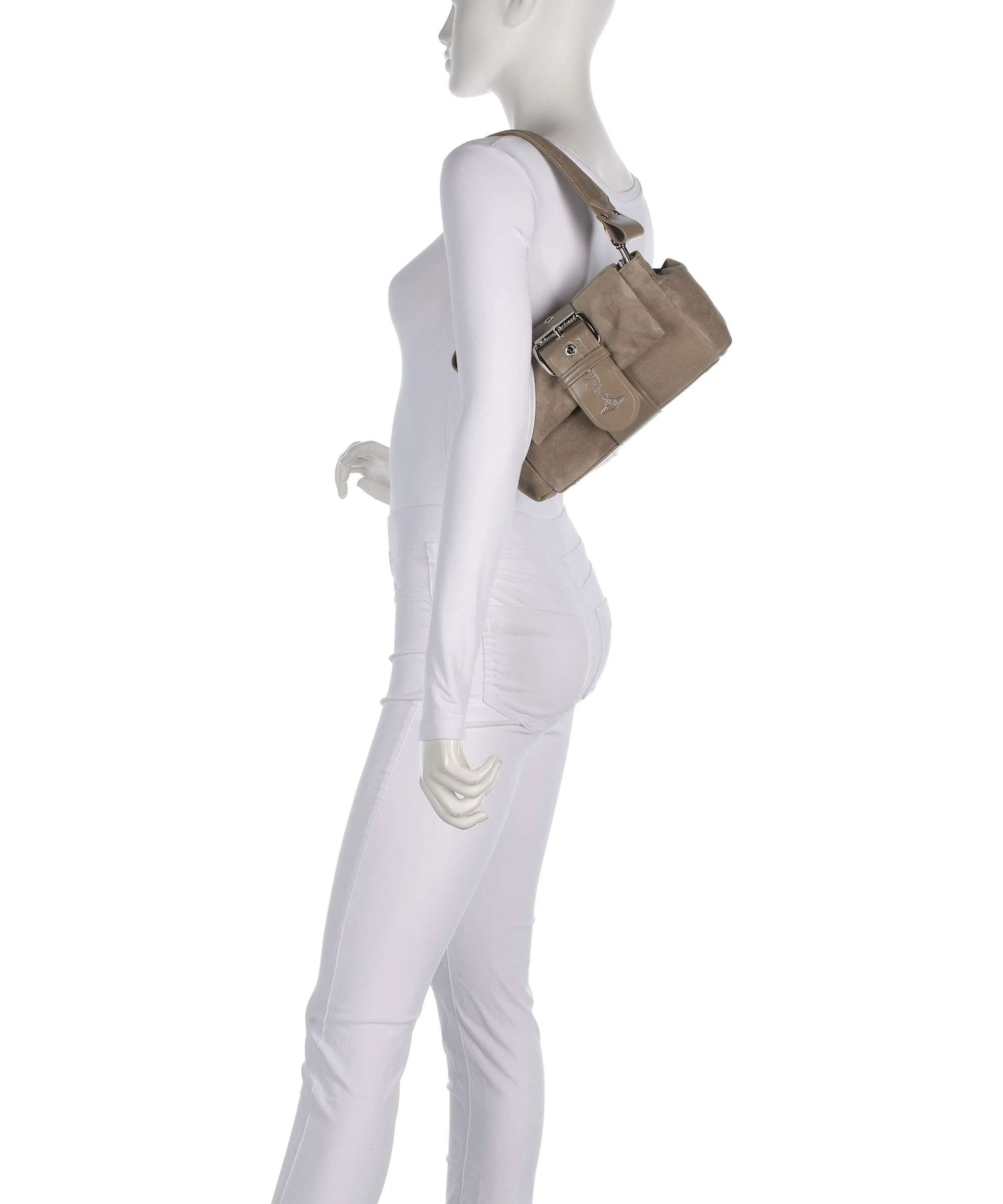 Vivienne Westwood Hazel Suede Treasure Schoudertas stone - Image 3
