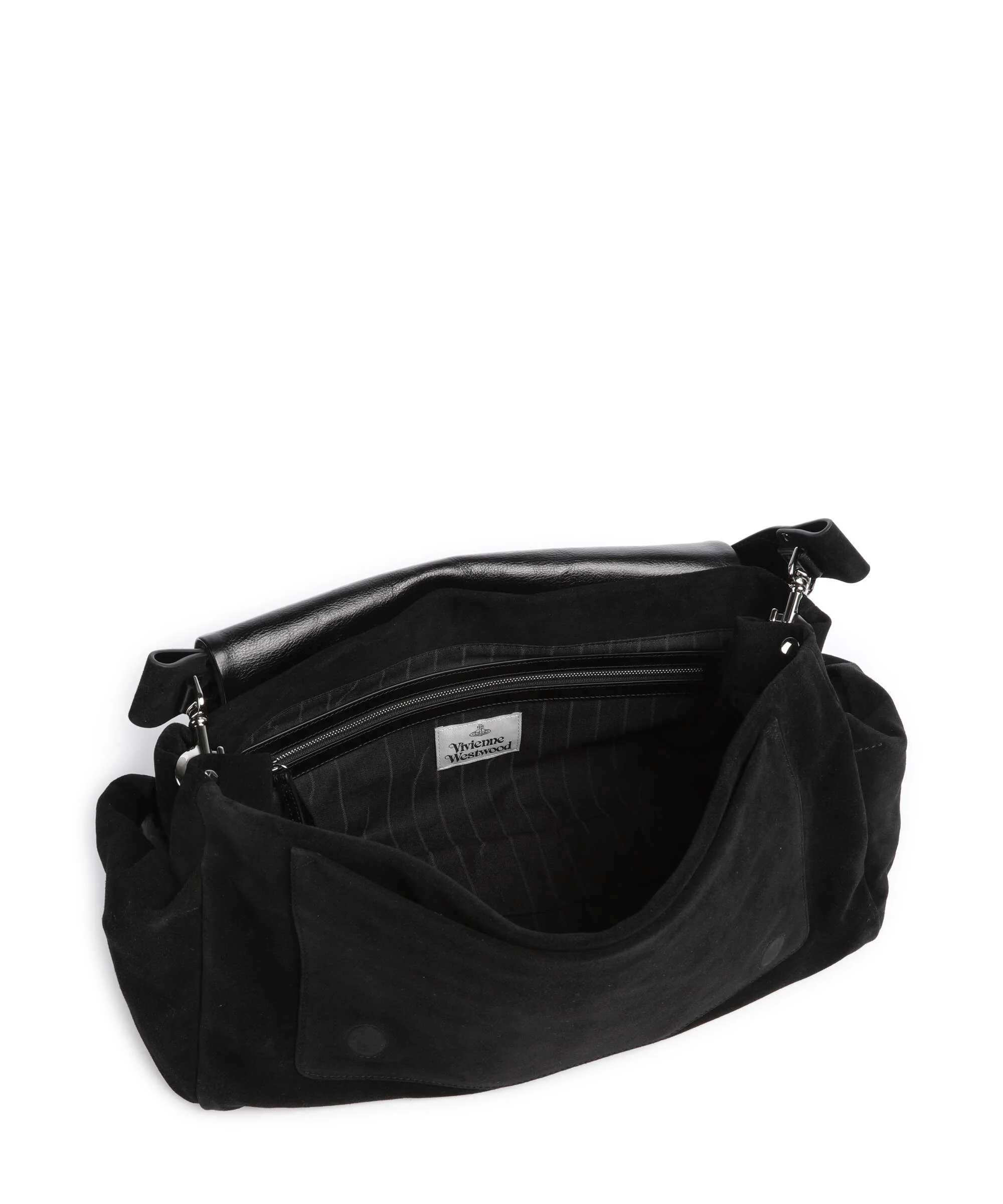 Vivienne Westwood Hazel Suede XL Hobo tas black - Image 6