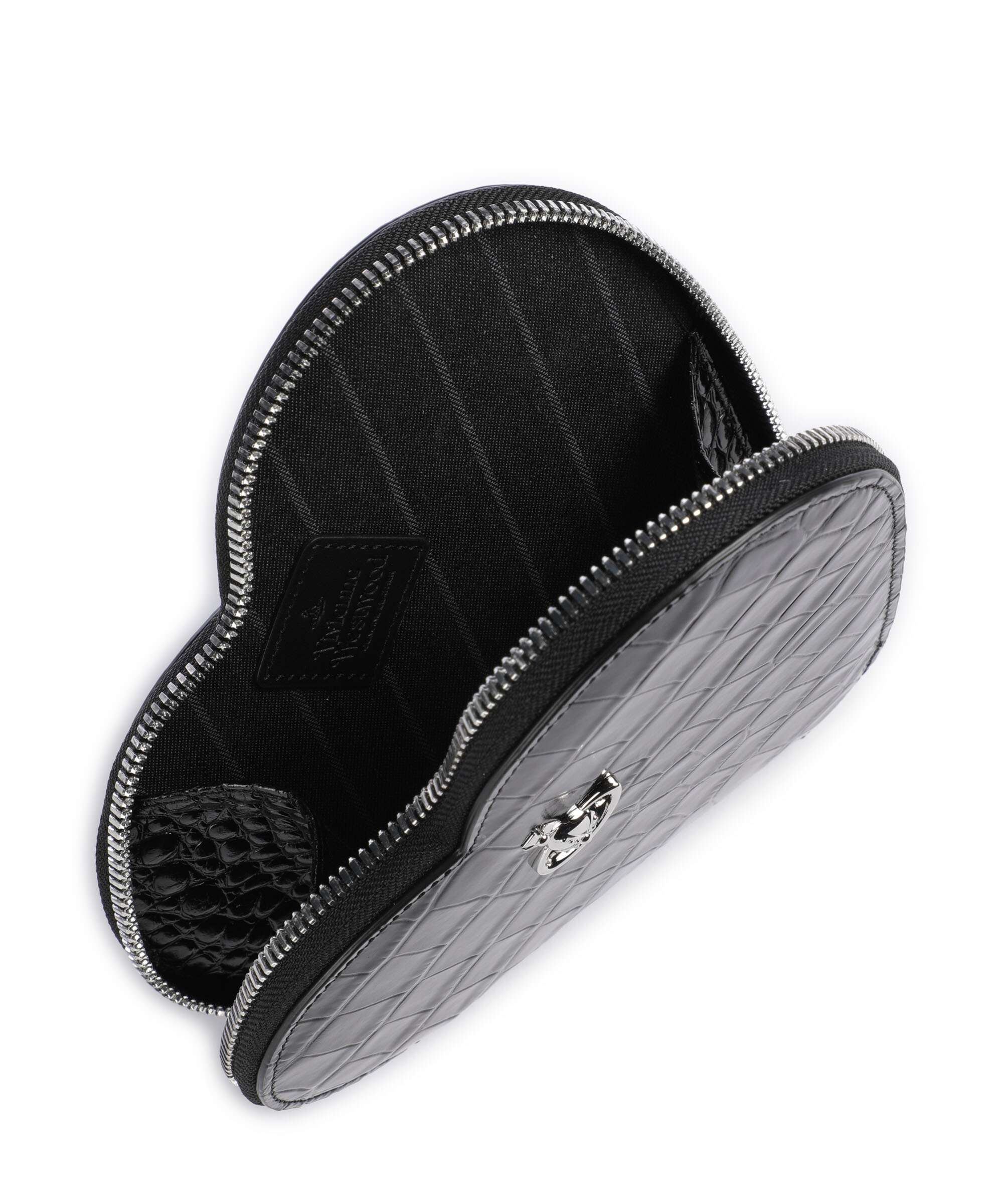 Vivienne Westwood Heart Embossed Croc Crossbody tas black - Image 5